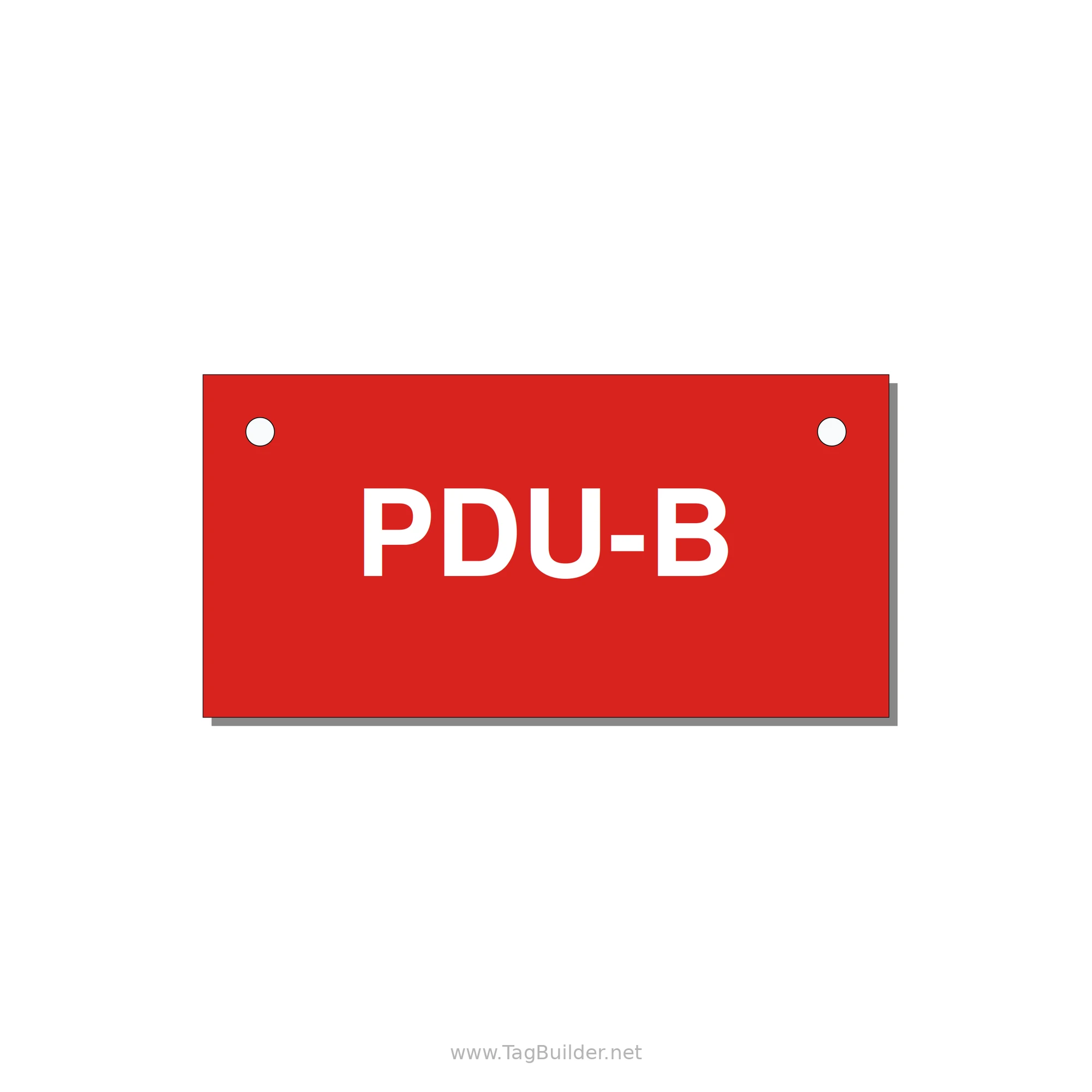 3.0x1.5" Safety Label - PDU-B — 3x1.5" White on Red, Holes