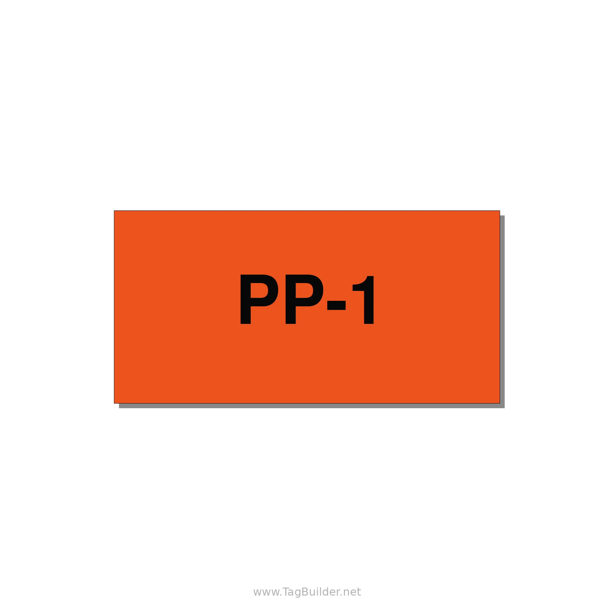 3.0x1.5" Safety Label - PP-1 — 3x1.5" Black on Orange, Adhesive