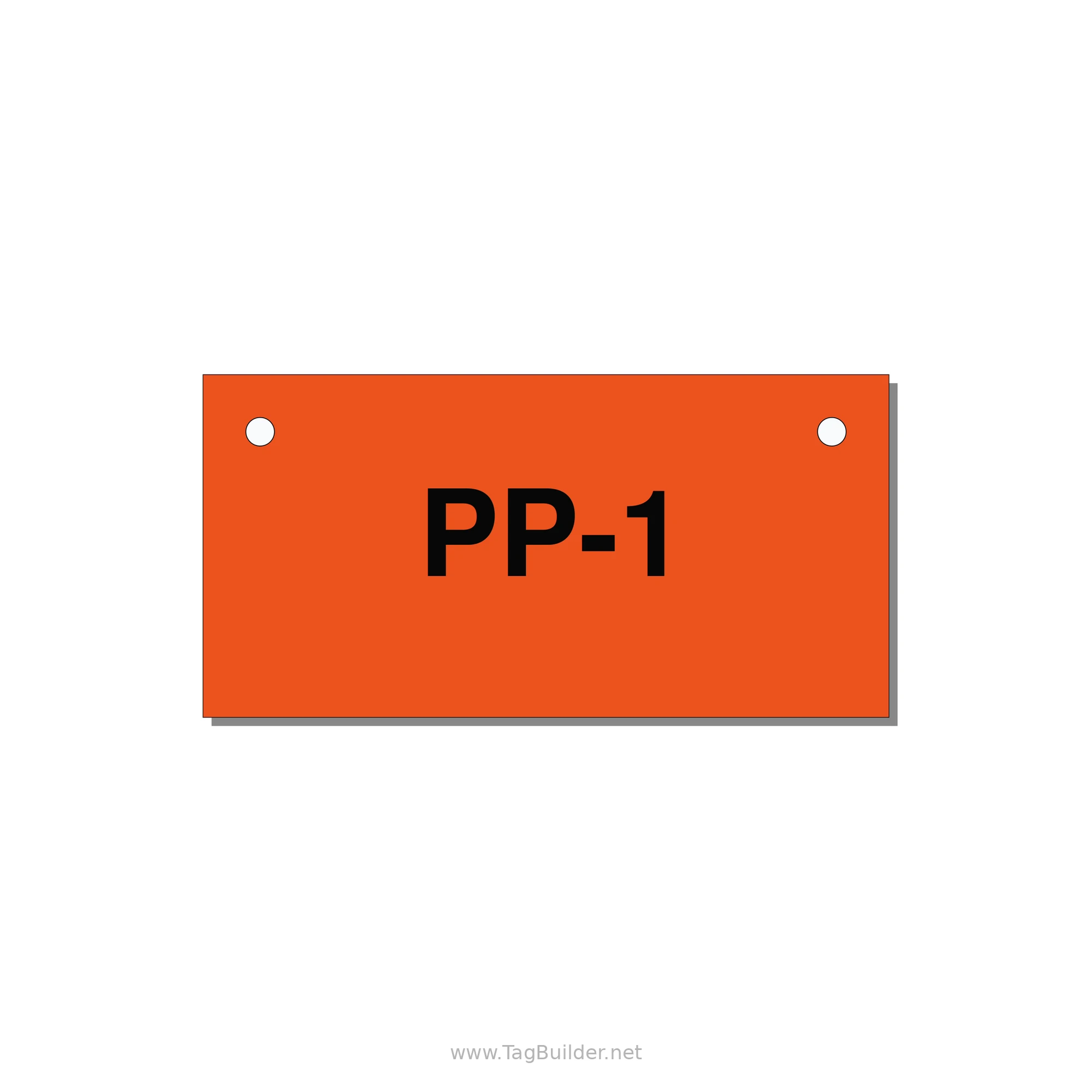 3.0x1.5" Safety Label - PP-1 — 3x1.5" Black on Orange, Holes