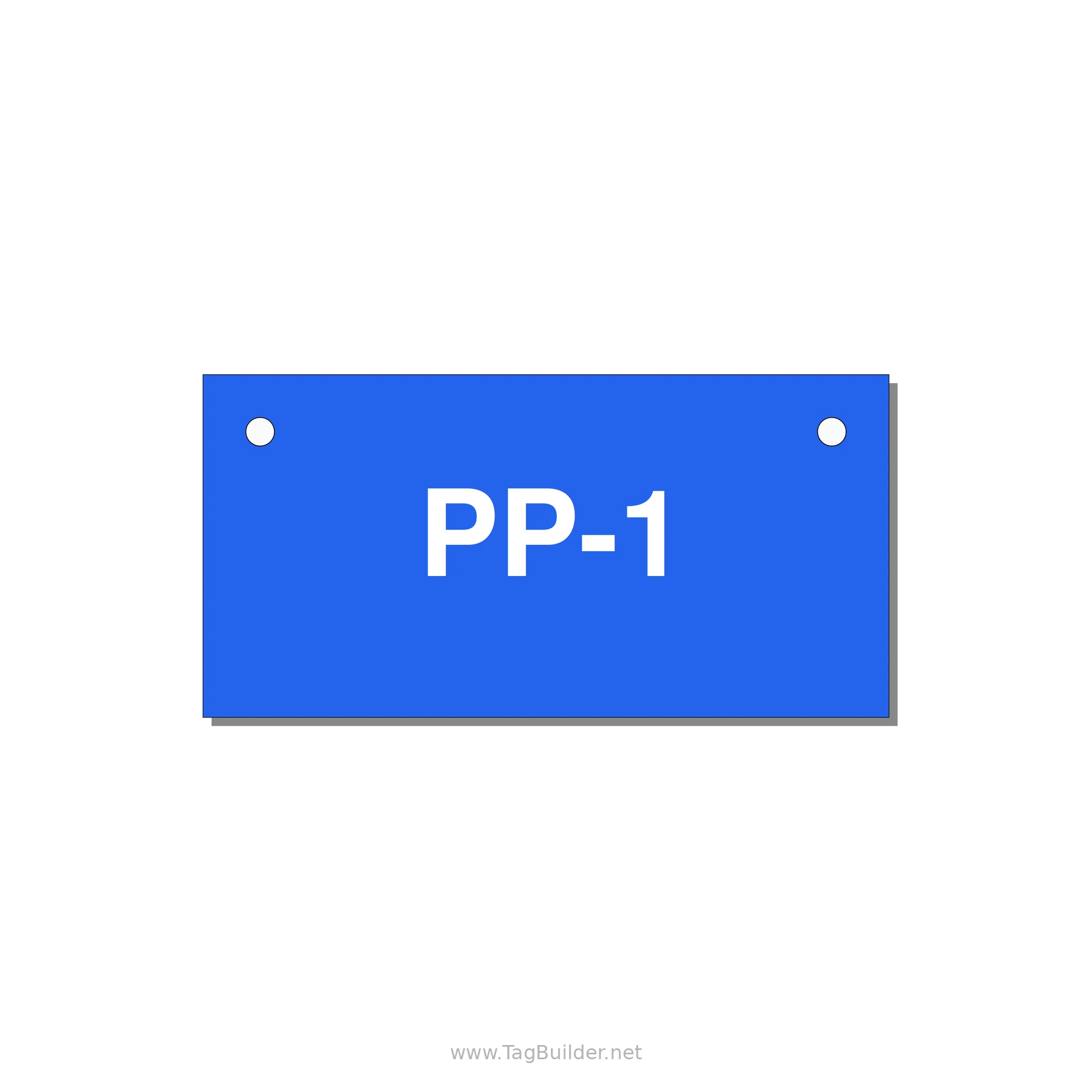 3.0x1.5" Safety Label - PP-1 — 3x1.5" White on Blue, Holes