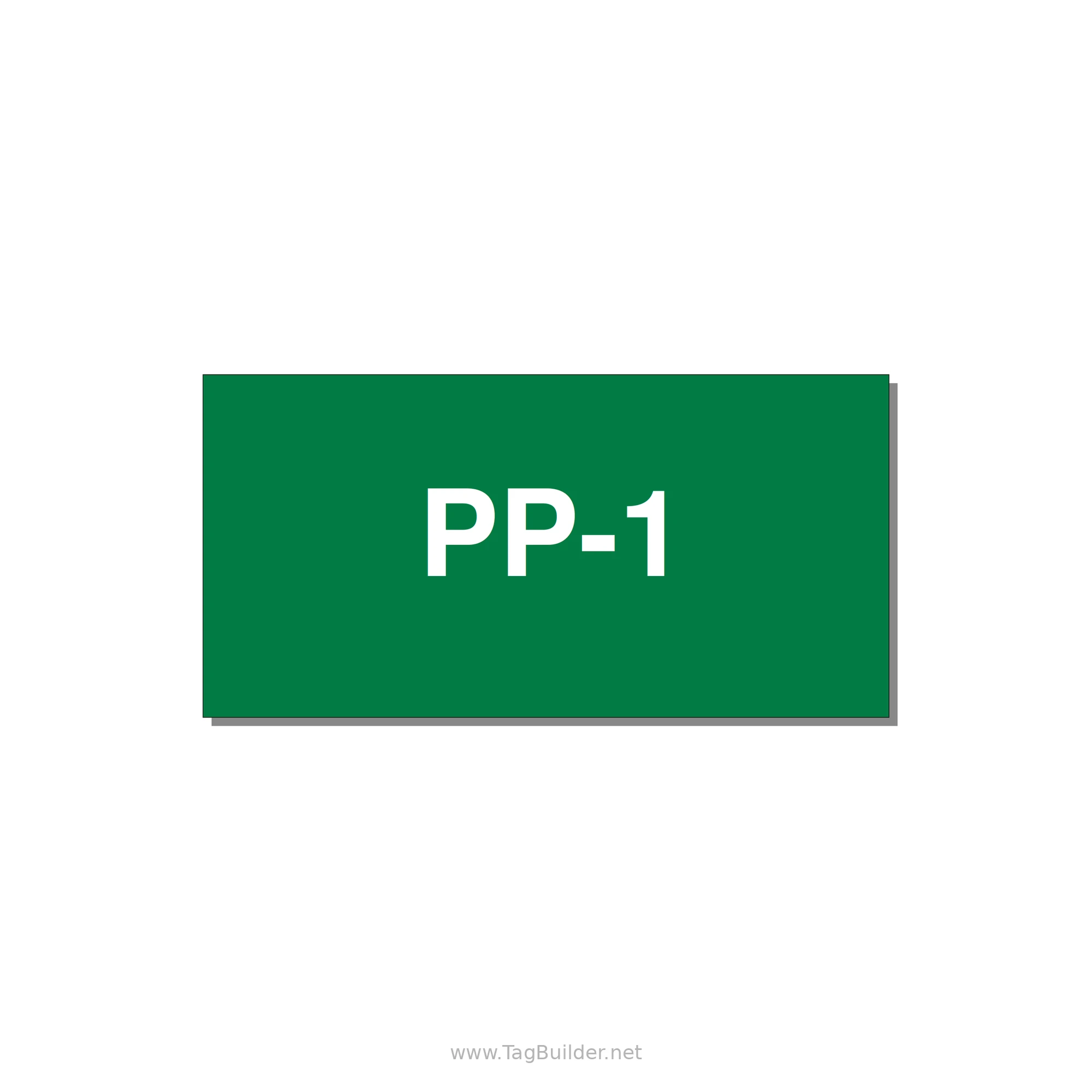 3.0x1.5" Safety Label - PP-1 — 3x1.5" White on Green, Adhesive
