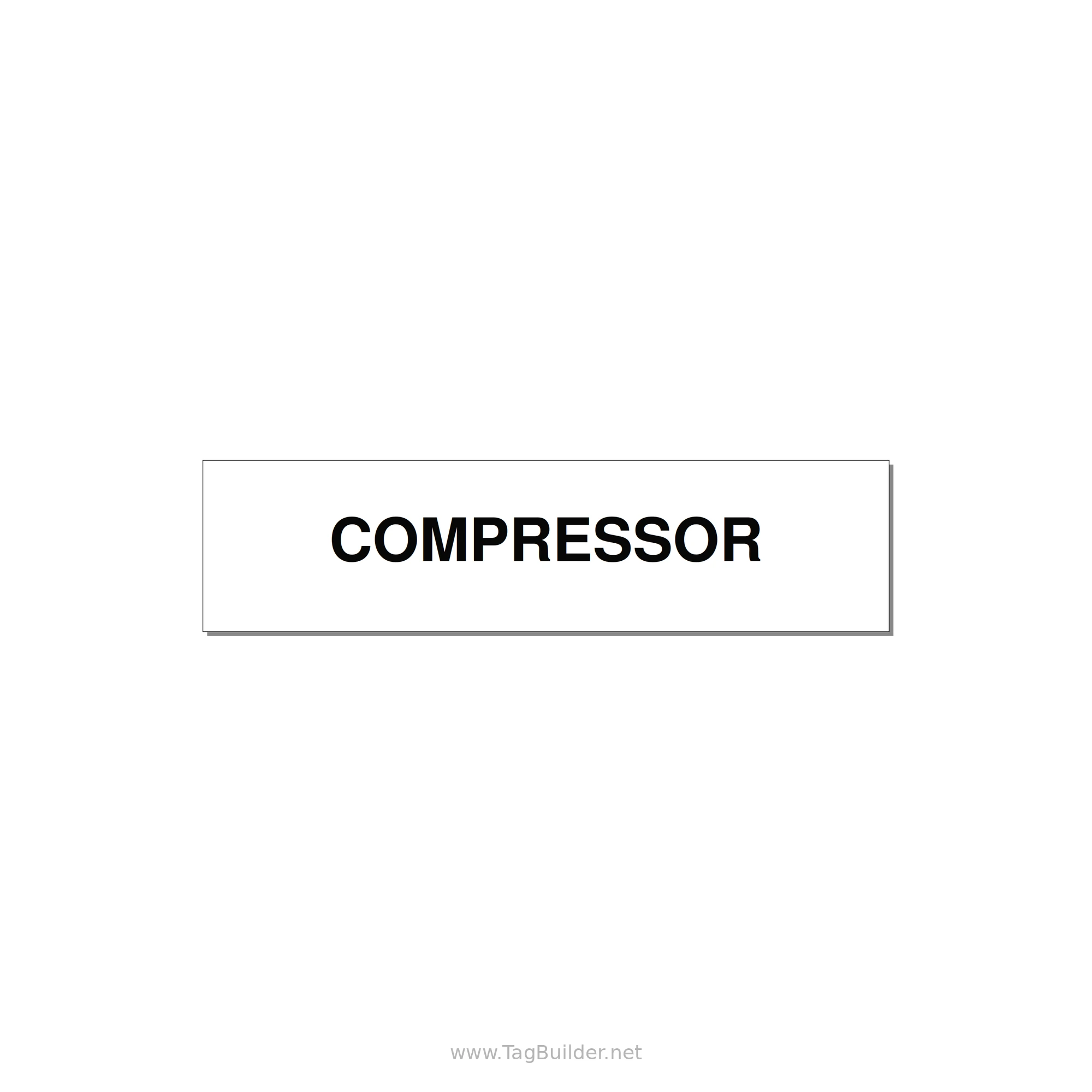 4.0x1.0" Safety Label - COMPRESSOR — 4x1" Black on White, Holes