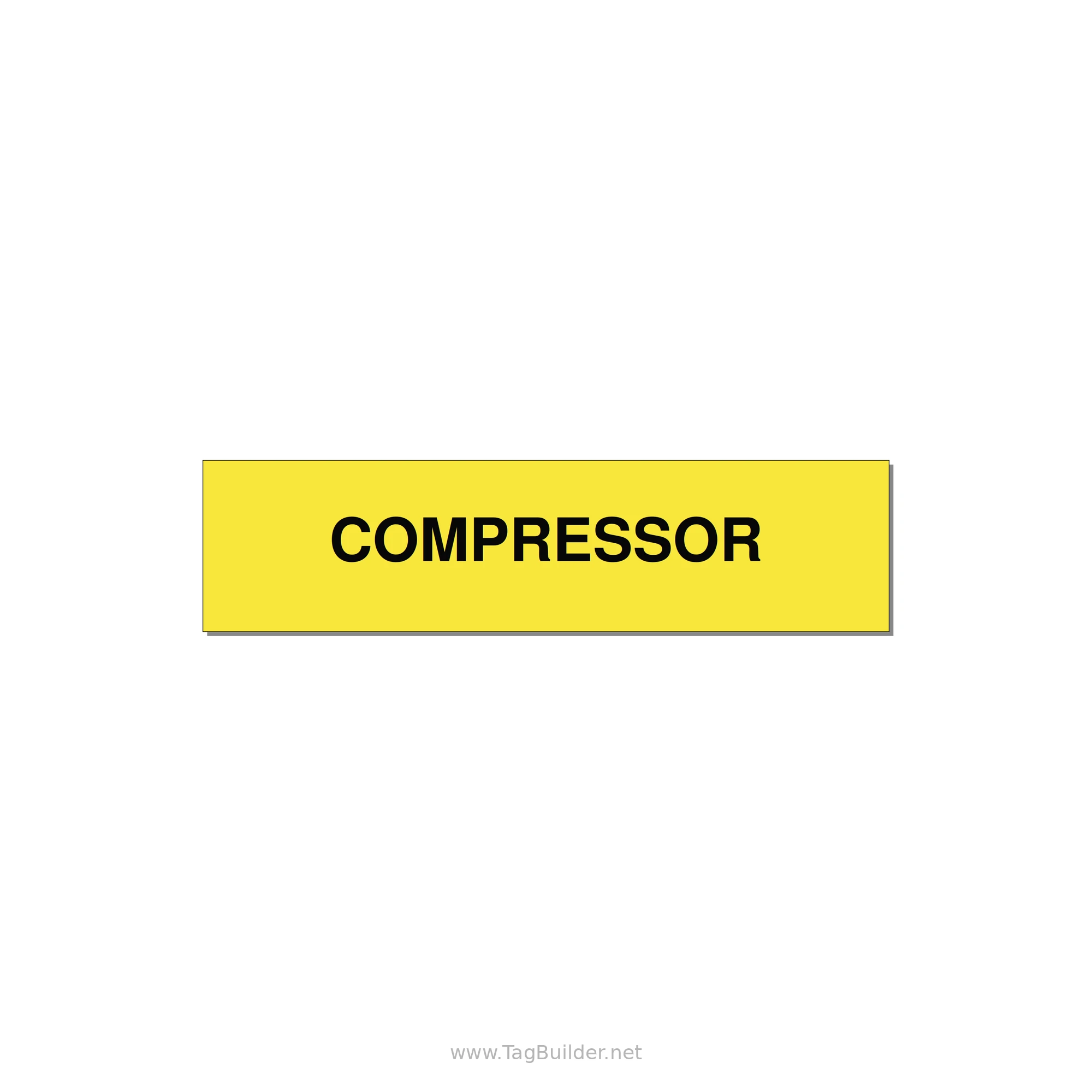 4.0x1.0" Safety Label - COMPRESSOR — 4x1" Black on Yellow, Adhesive