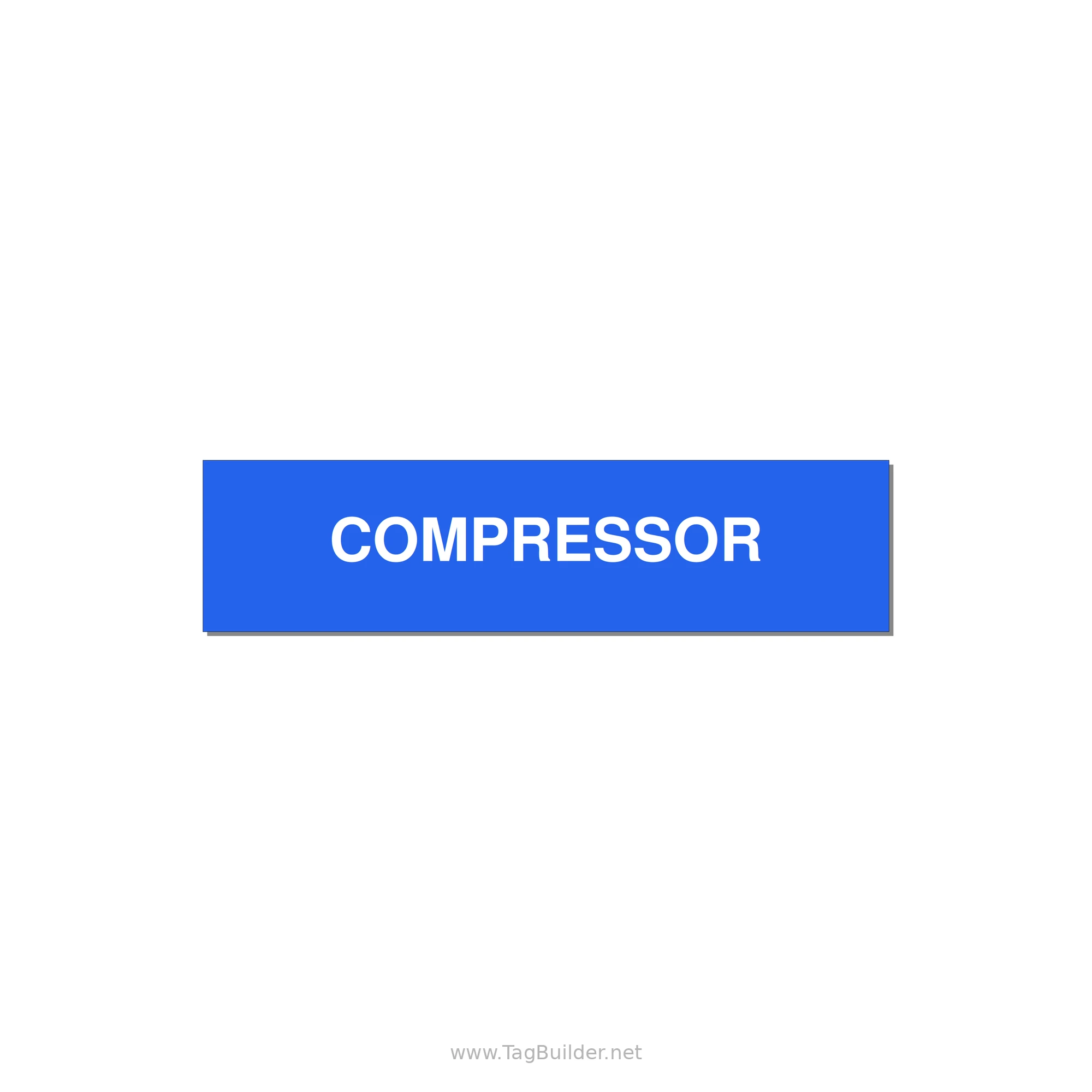 4.0x1.0" Safety Label - COMPRESSOR — 4x1" White on Blue, Holes