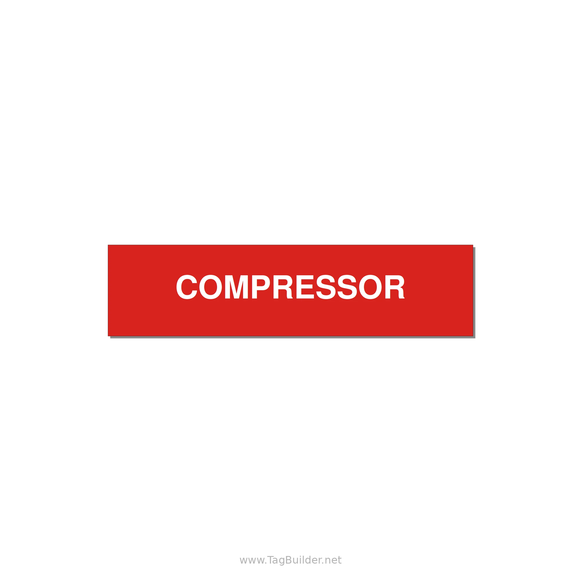 4.0x1.0" Safety Label - COMPRESSOR — 4x1" White on Red, Holes