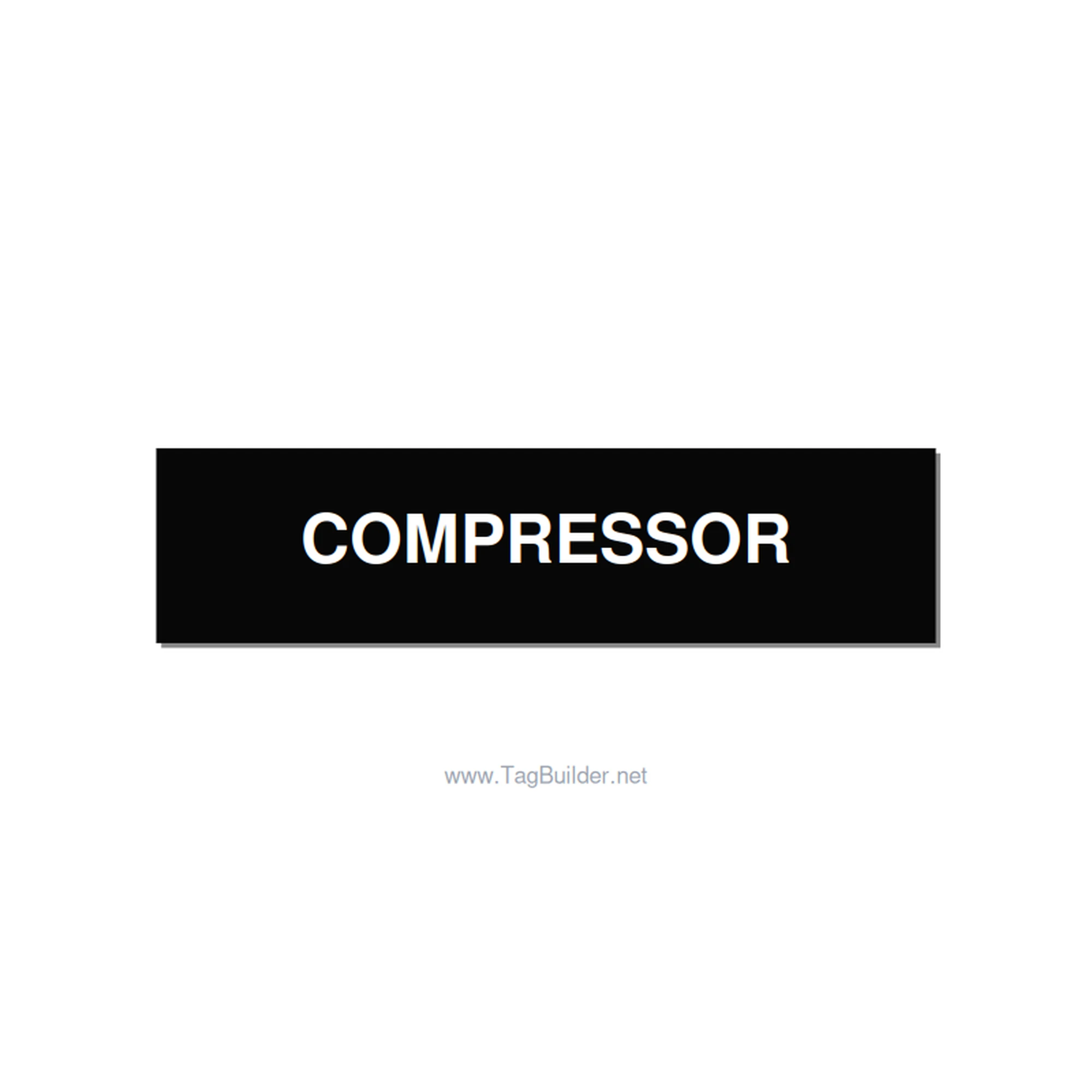 4.0x1.0" Safety Label - COMPRESSOR, White/Black, Holes