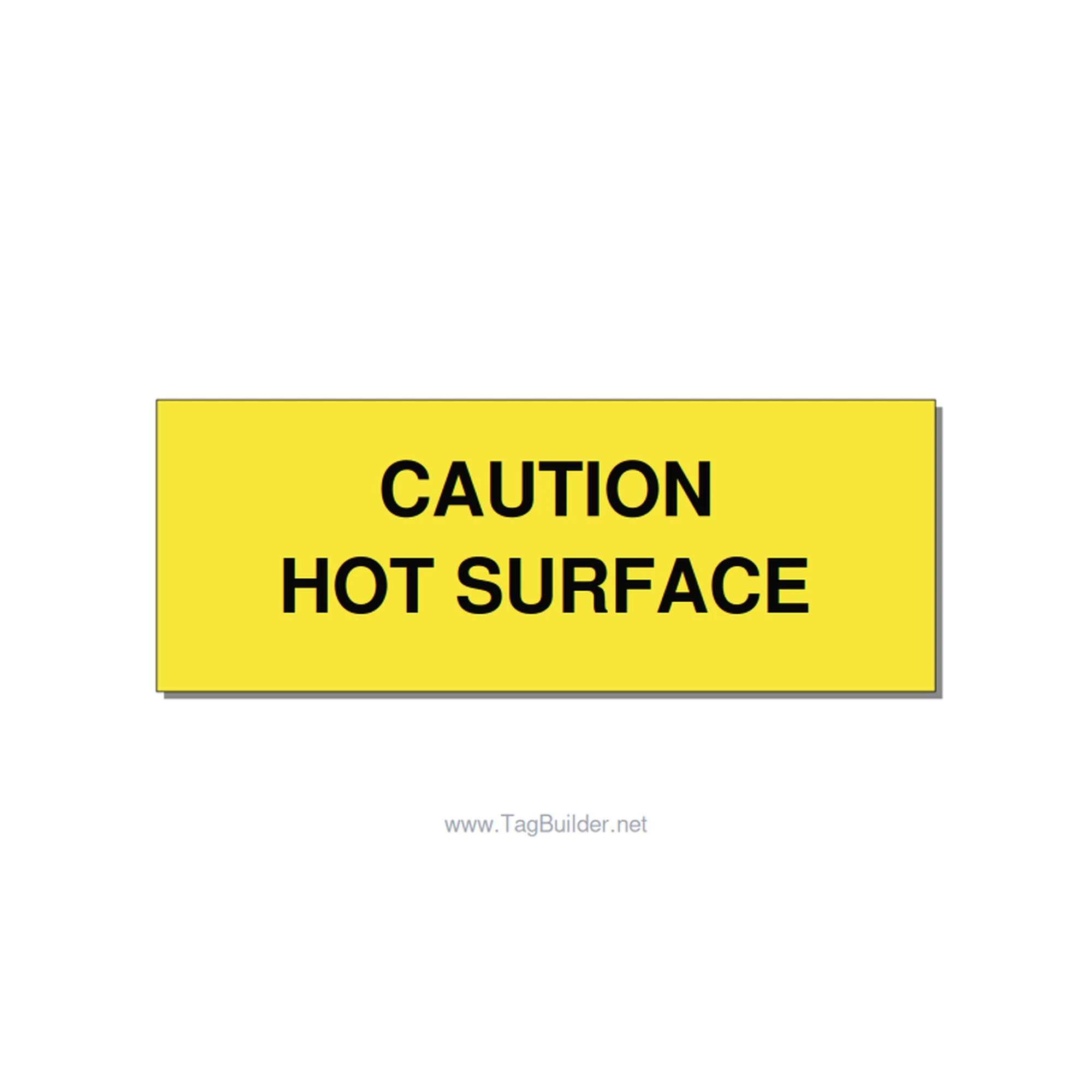 4.0x1.5" Caution Safety Label - CAUTION HOT SURFACE, Black/Yellow, Adhesive