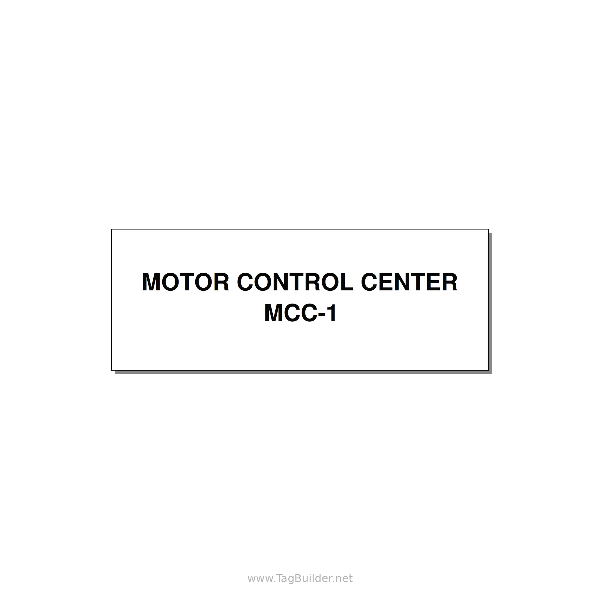 4.0x1.5" Motor Control Label - MOTOR CONTROL CENTER MCC — 4x1.5" Black on White, Adhesive