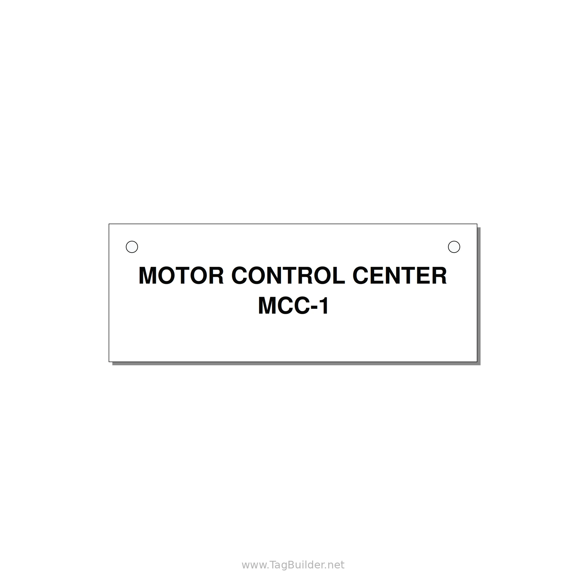 4.0x1.5" Motor Control Label - MOTOR CONTROL CENTER MCC — 4x1.5" Black on White, Holes