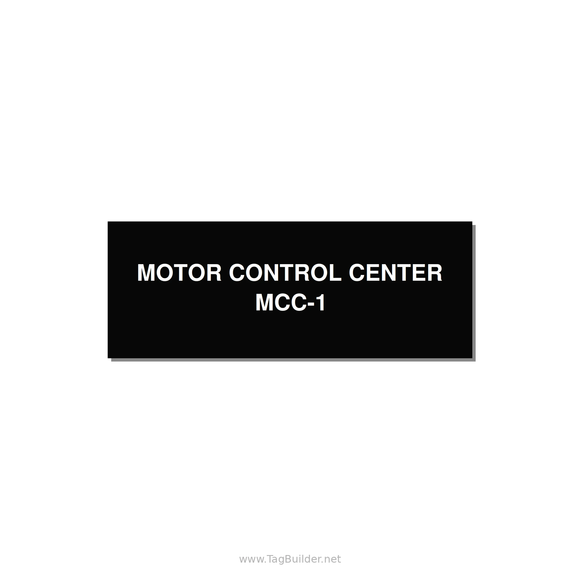4.0x1.5" Motor Control Label - MOTOR CONTROL CENTER MCC — 4x1.5" White on Black, Adhesive