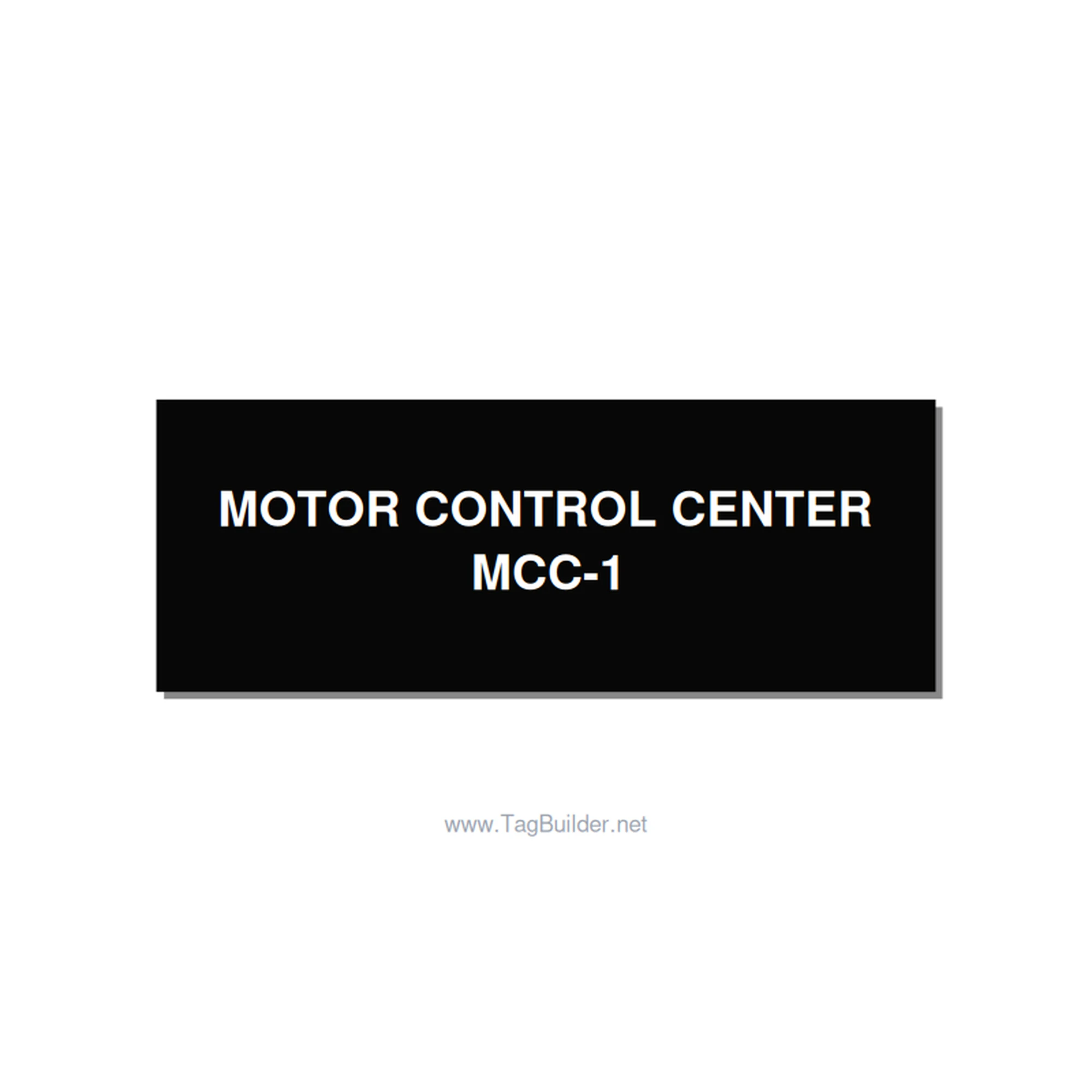 4.0x1.5" Motor Control Label - MOTOR CONTROL CENTER MCC-, White/Black, Adhesive