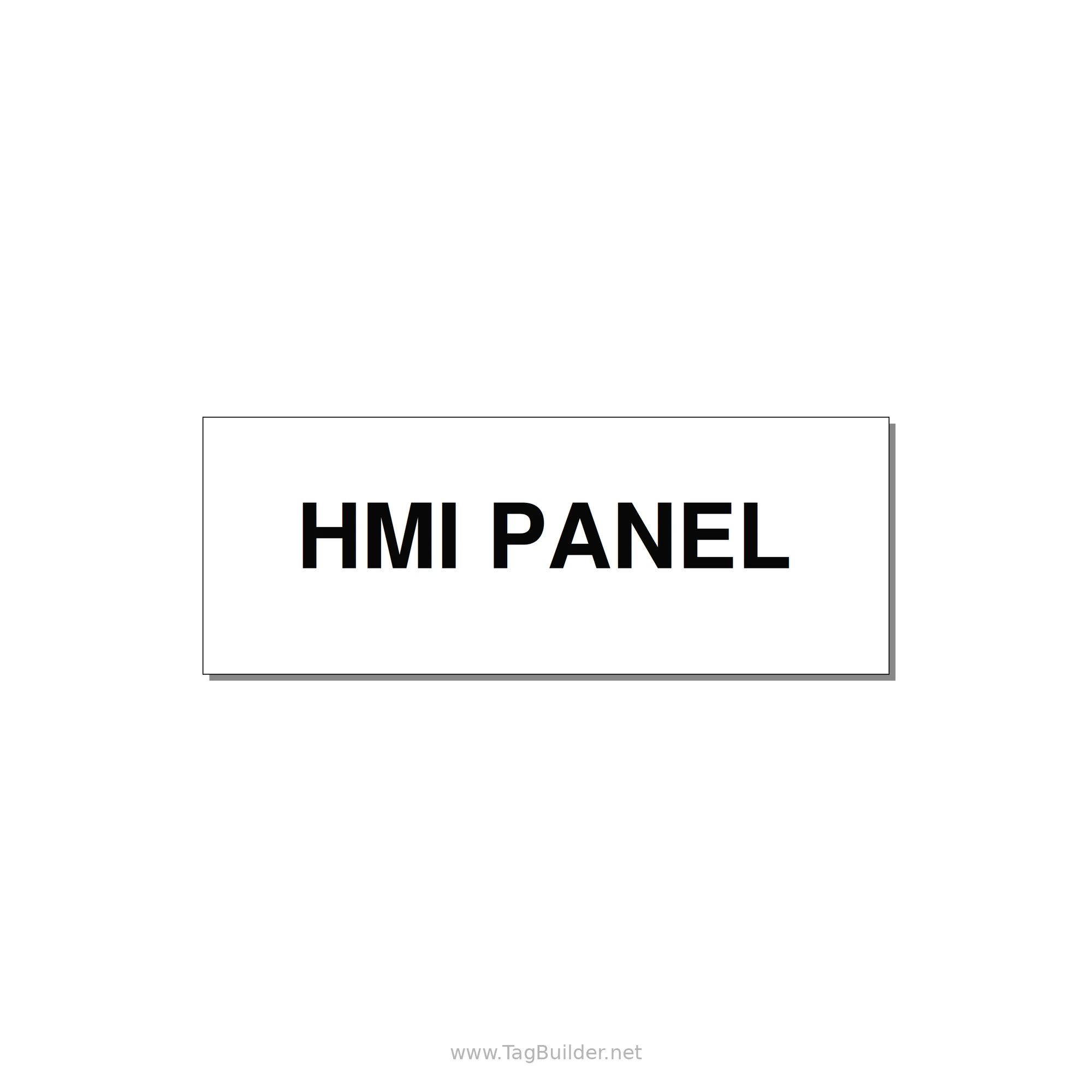4.0x1.5" Panel Identification Label - HMI PANEL — 4x1.5" Black on White, Adhesive