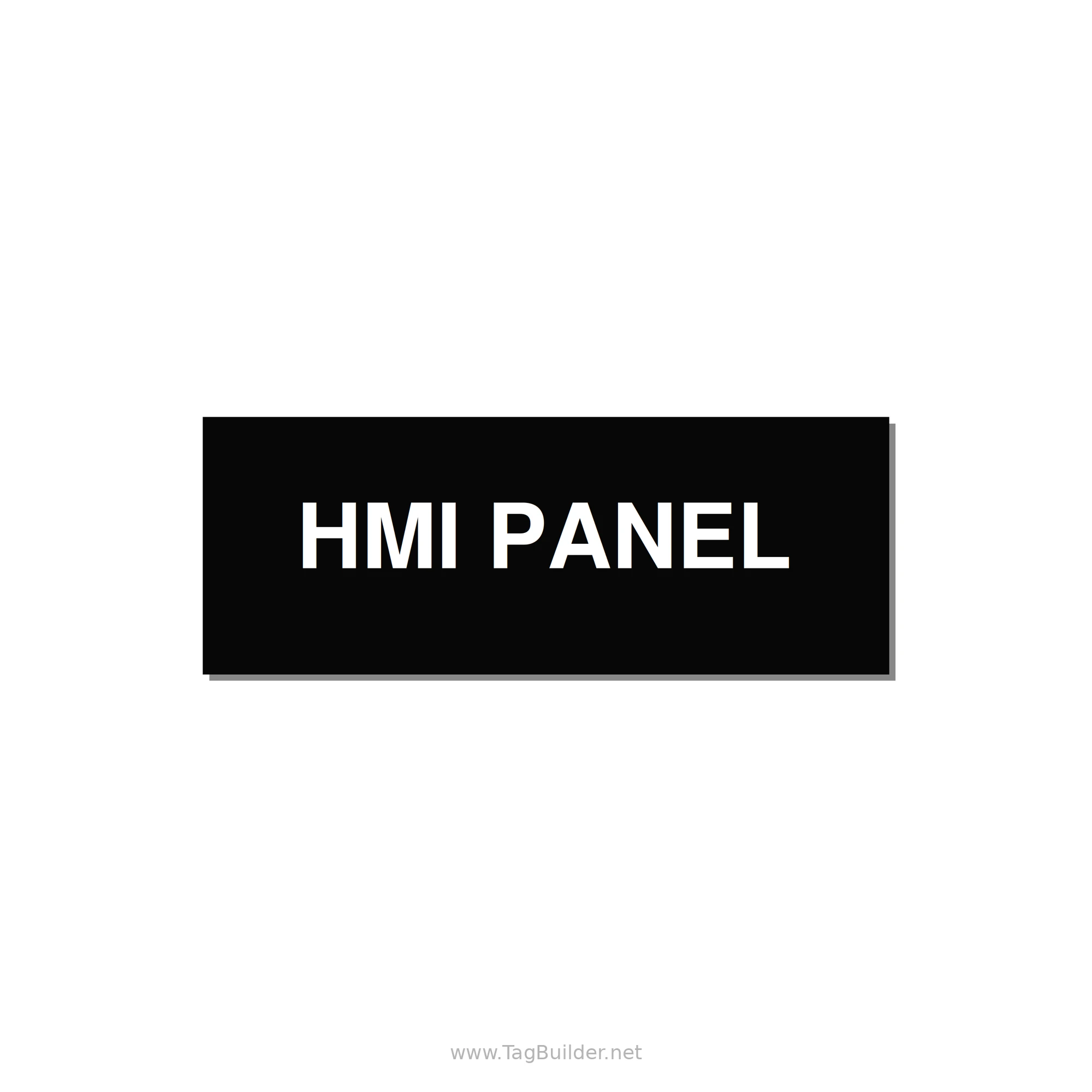 4.0x1.5" Panel Identification Label - HMI PANEL — 4x1.5" White on Black, Adhesive