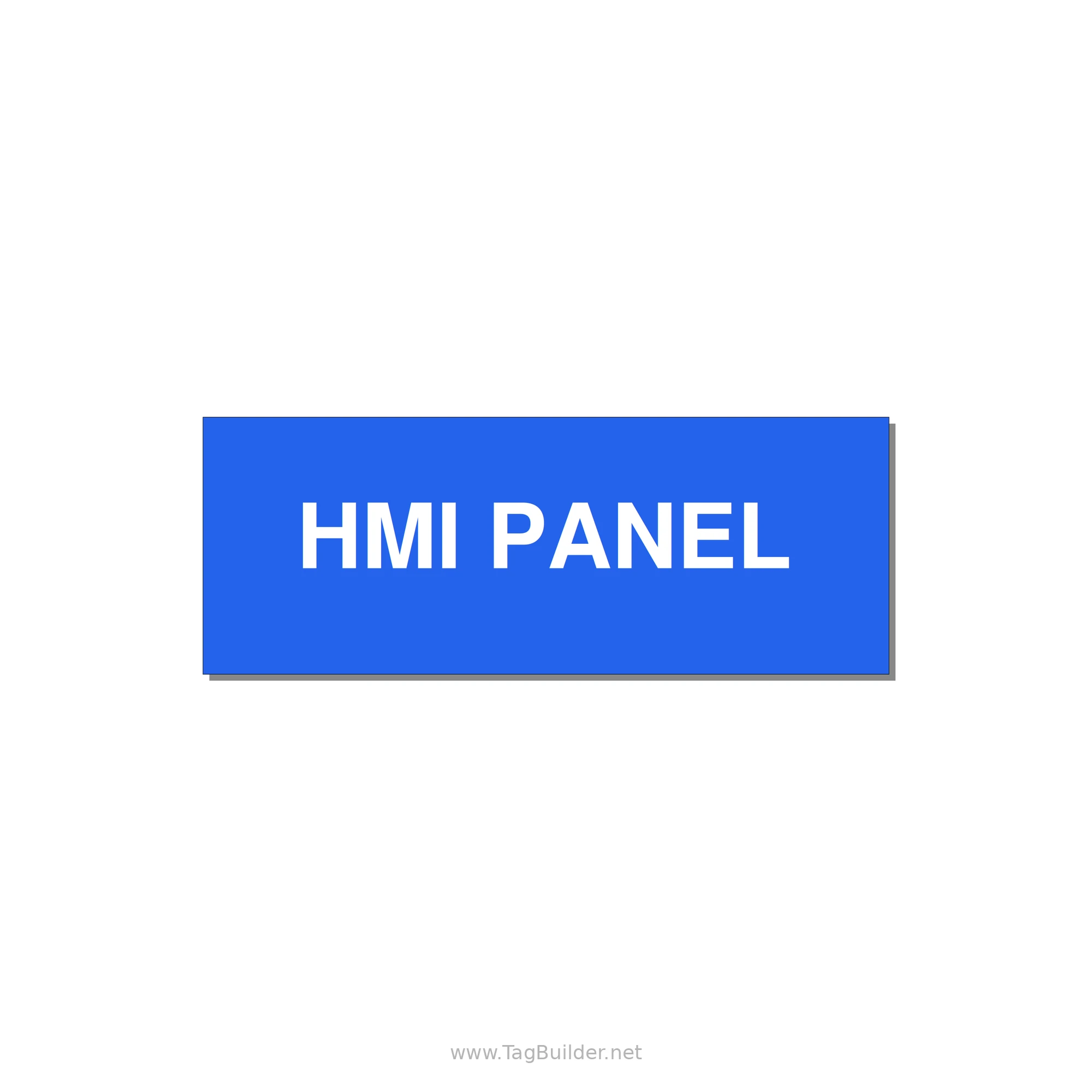 4.0x1.5" Panel Identification Label - HMI PANEL — 4x1.5" White on Blue, Adhesive
