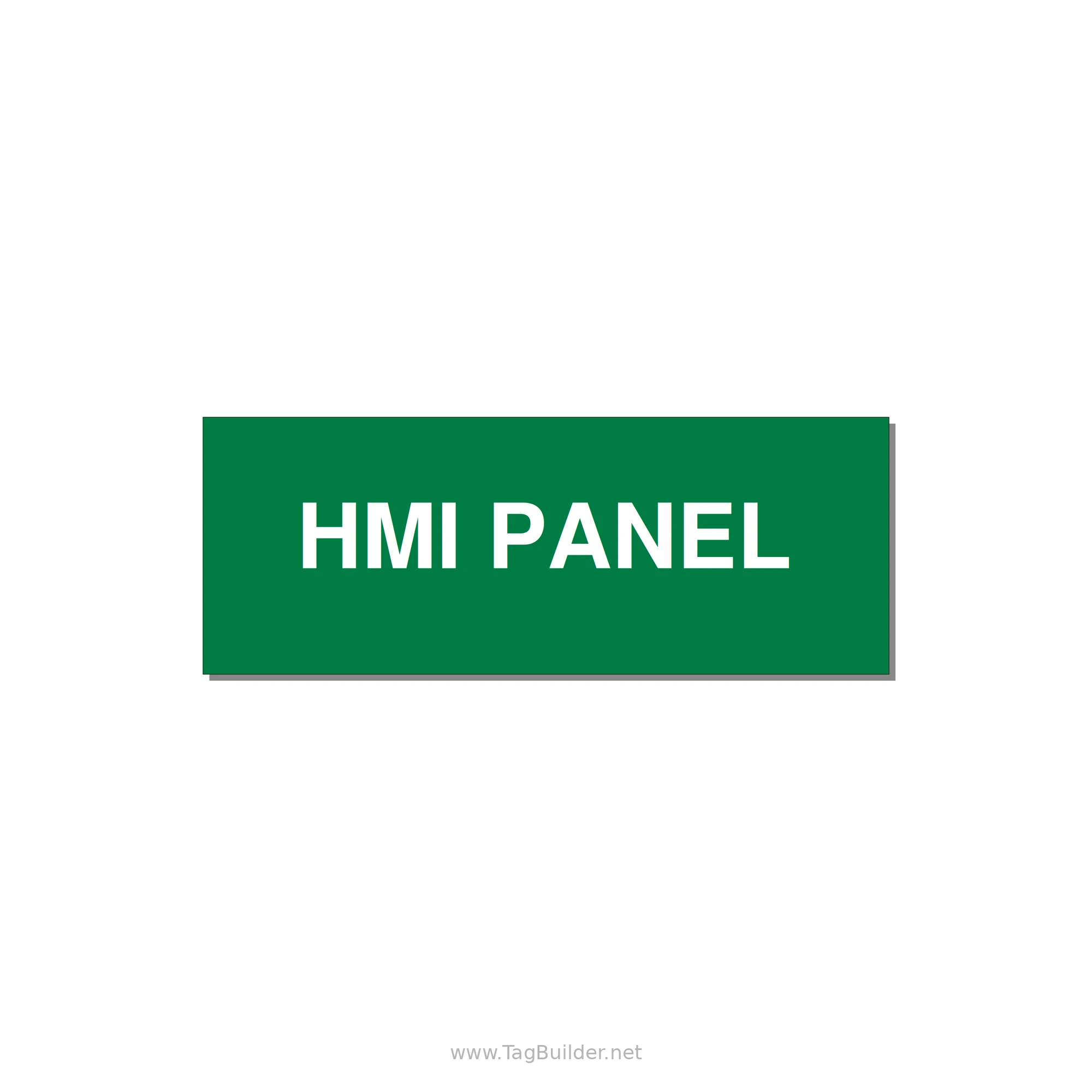 4.0x1.5" Panel Identification Label - HMI PANEL — 4x1.5" White on Green, Adhesive