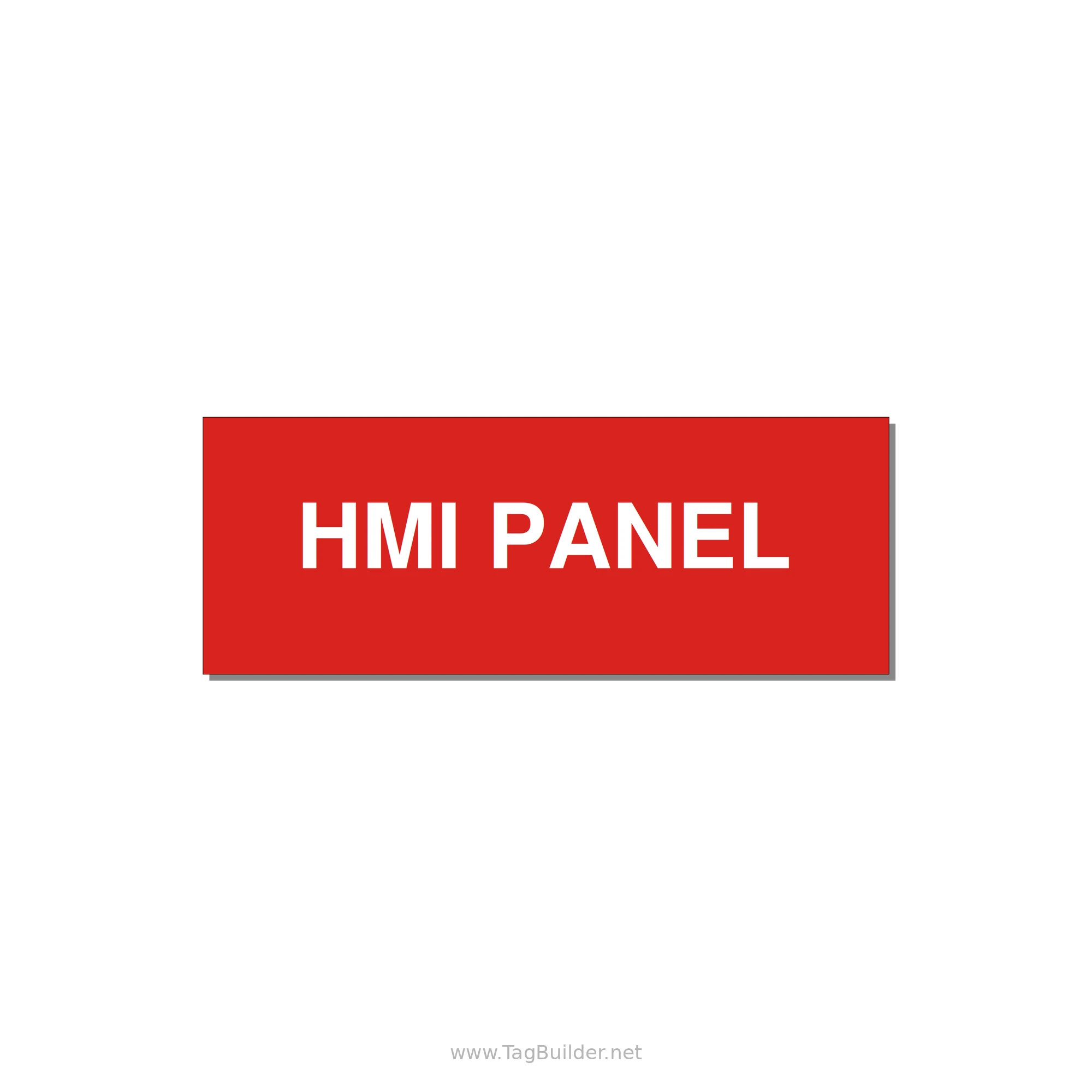 4.0x1.5" Panel Identification Label - HMI PANEL — 4x1.5" White on Red, Adhesive