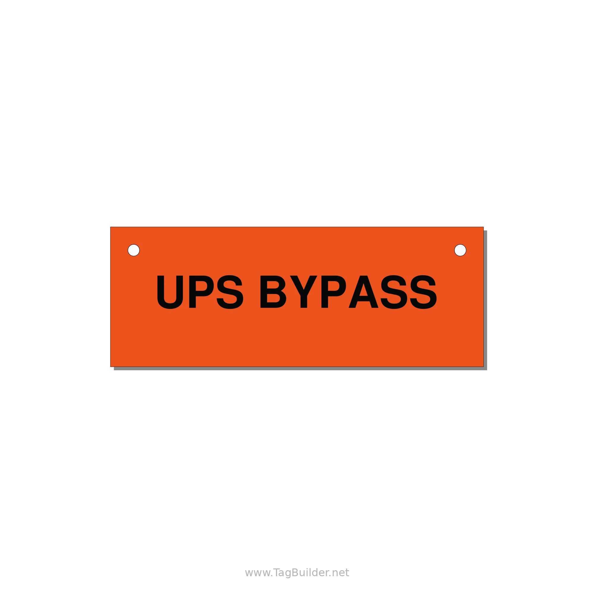 4.0x1.5" Safety Label - UPS BYPASS — 4x1.5" Black on Orange, Holes