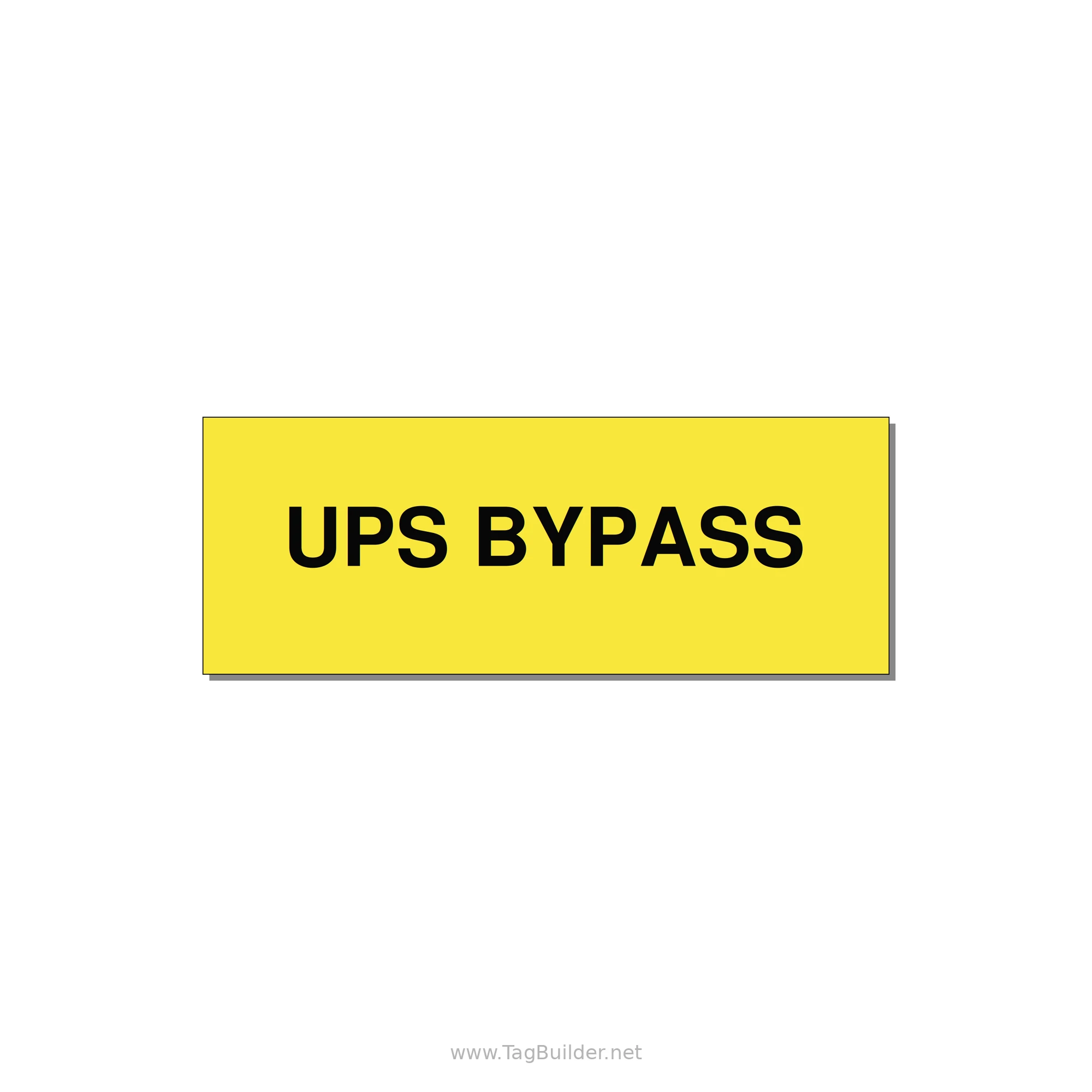 4.0x1.5" Safety Label - UPS BYPASS — 4x1.5" Black on Yellow, Adhesive