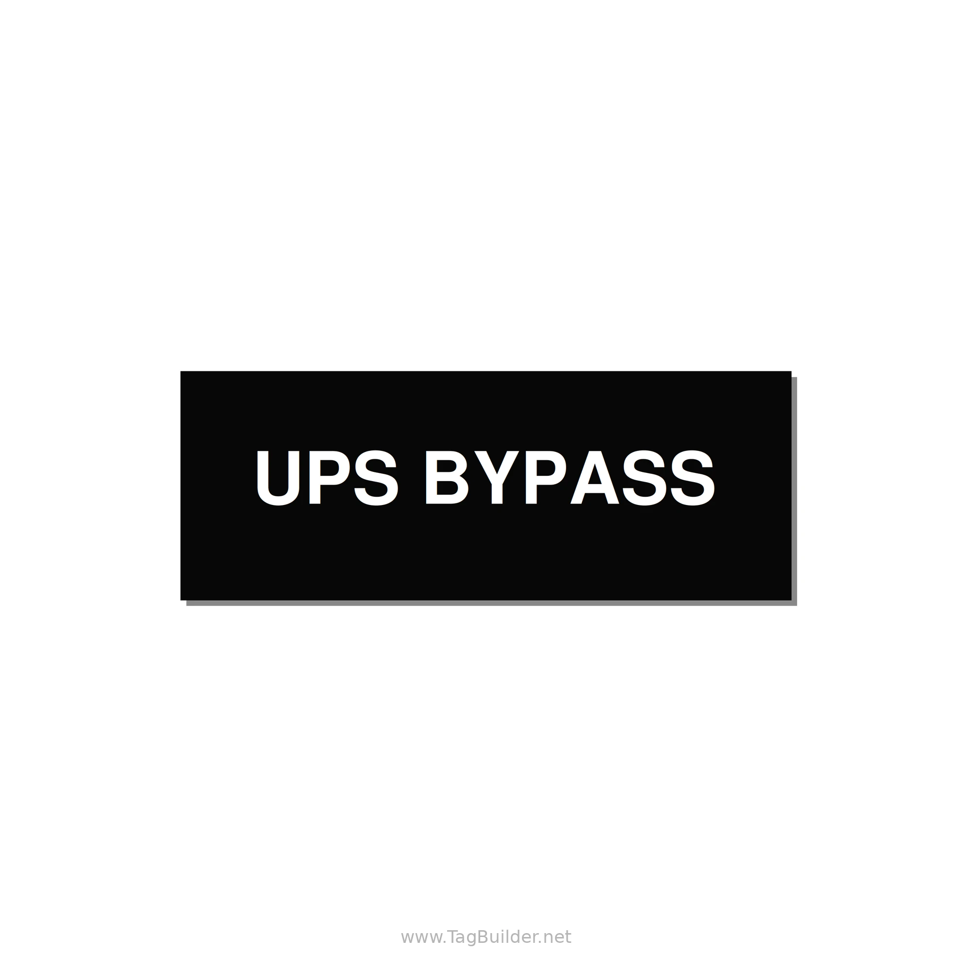 4.0x1.5" Safety Label - UPS BYPASS — 4x1.5" White on Black, Adhesive