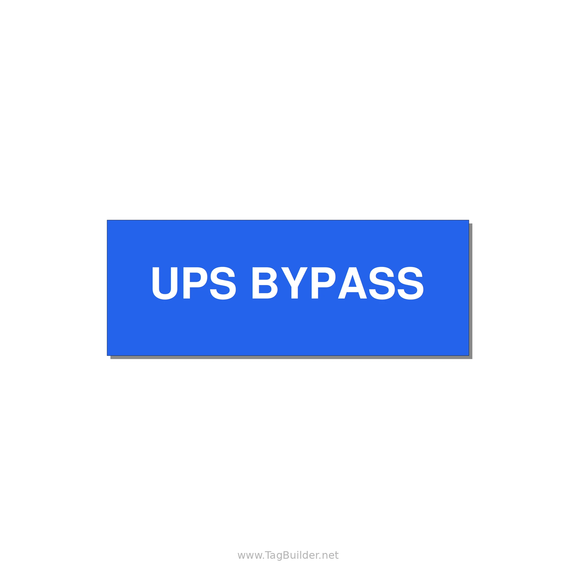 4.0x1.5" Safety Label - UPS BYPASS — 4x1.5" White on Blue, Adhesive