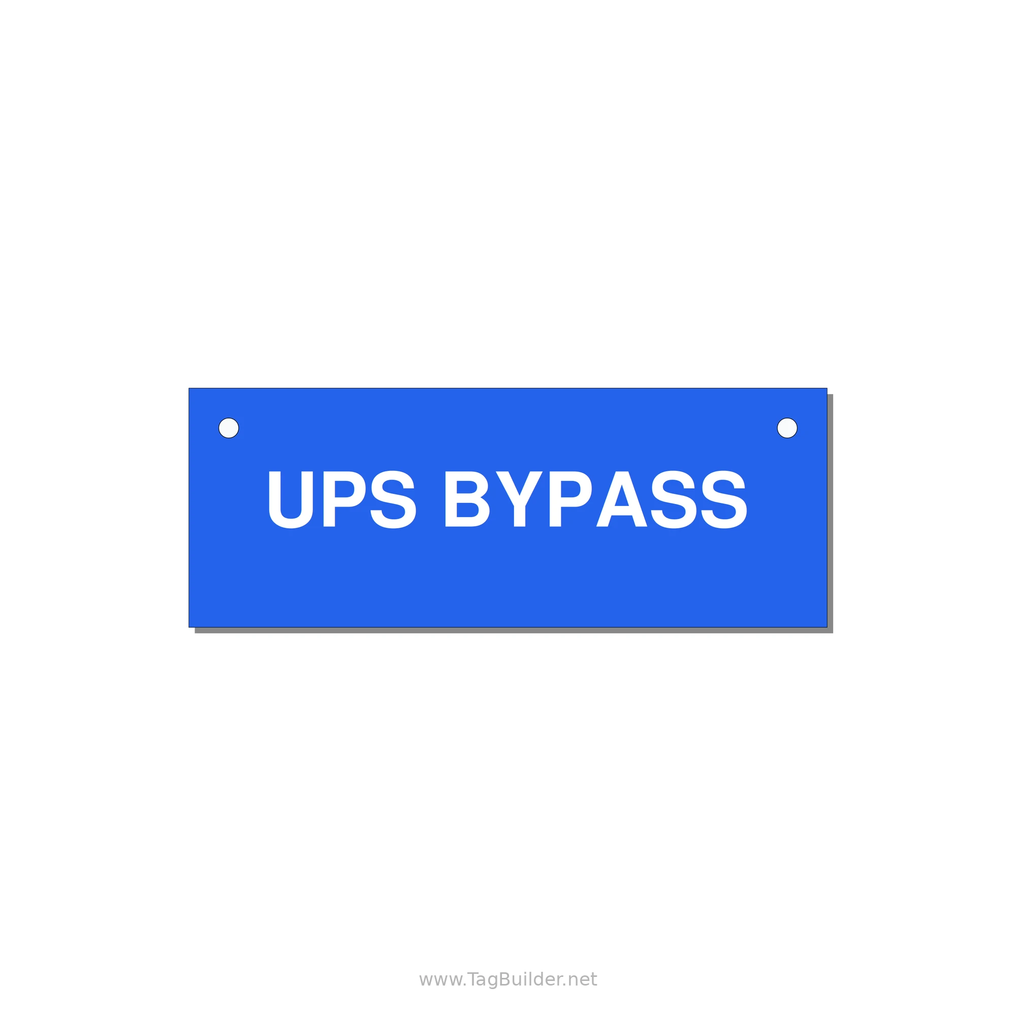 4.0x1.5" Safety Label - UPS BYPASS — 4x1.5" White on Blue, Holes