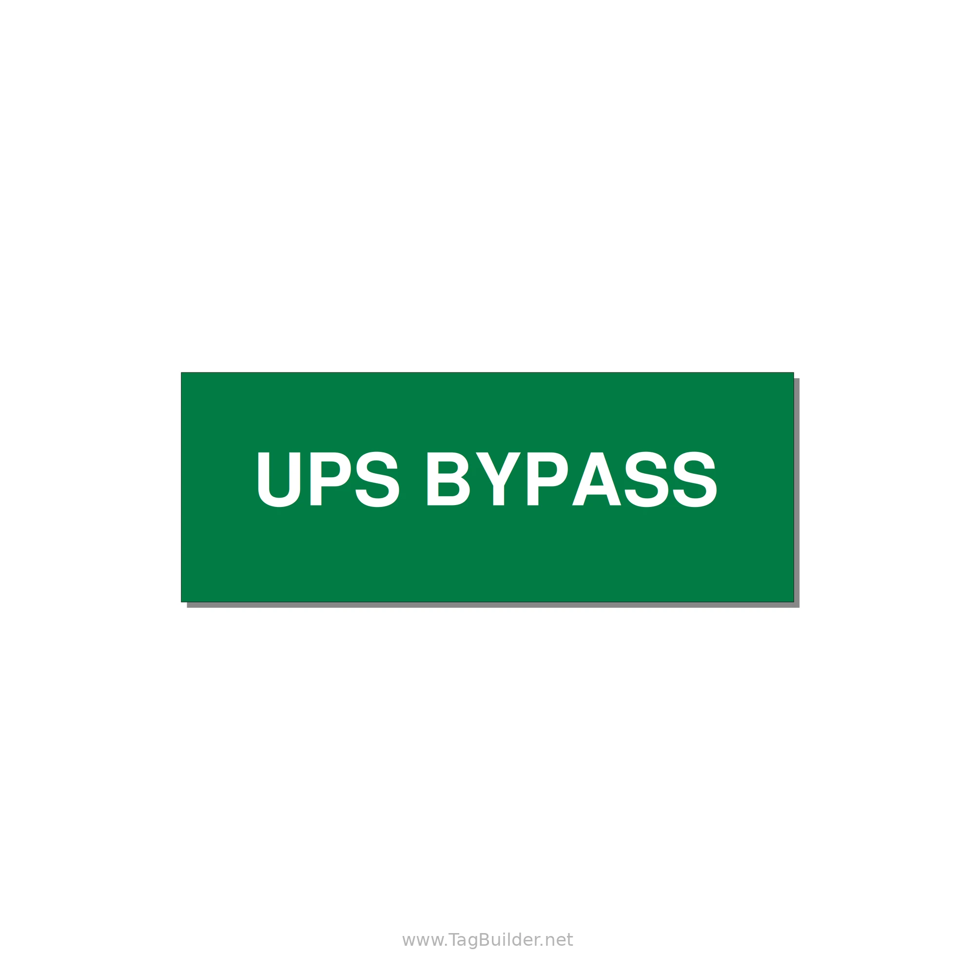 4.0x1.5" Safety Label - UPS BYPASS — 4x1.5" White on Green, Adhesive
