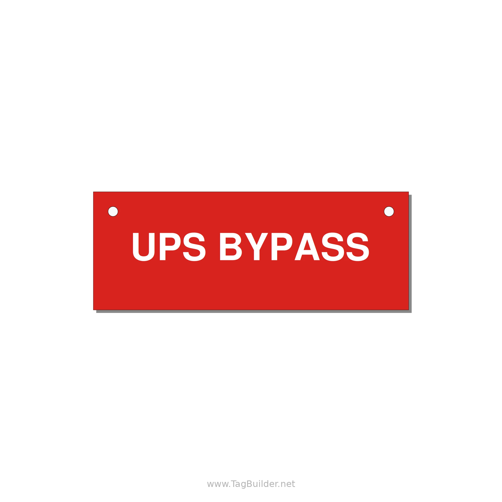 4.0x1.5" Safety Label - UPS BYPASS — 4x1.5" White on Red, Holes