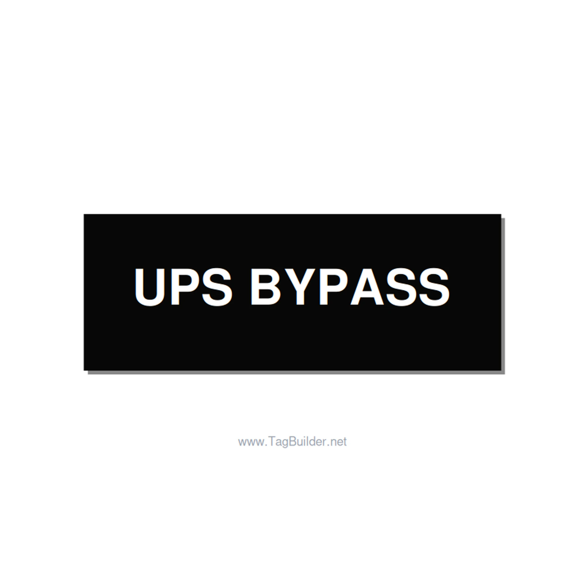 4.0x1.5" Safety Label - UPS BYPASS, White/Black, Adhesive