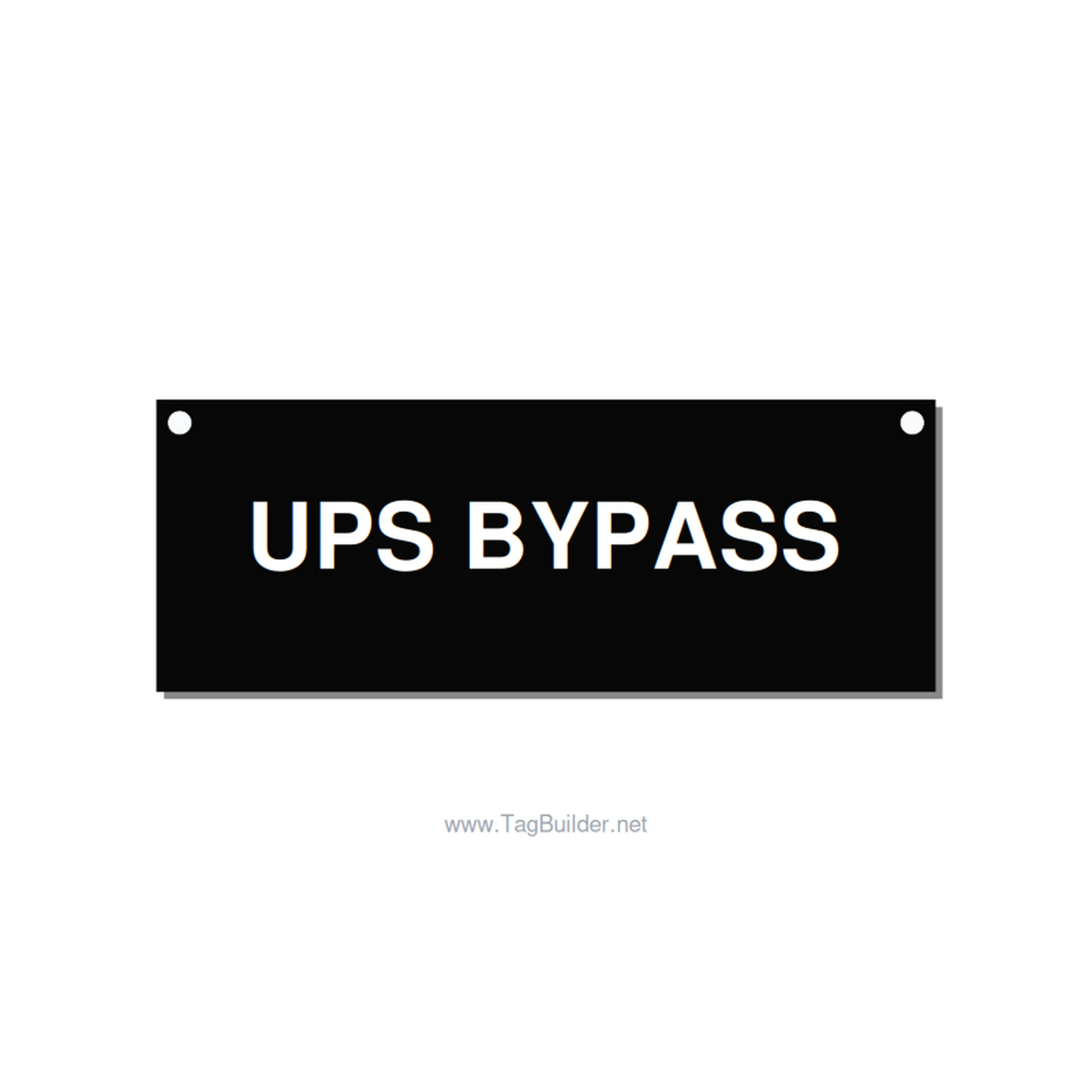 4.0x1.5" Safety Label - UPS BYPASS, White/Black, Holes
