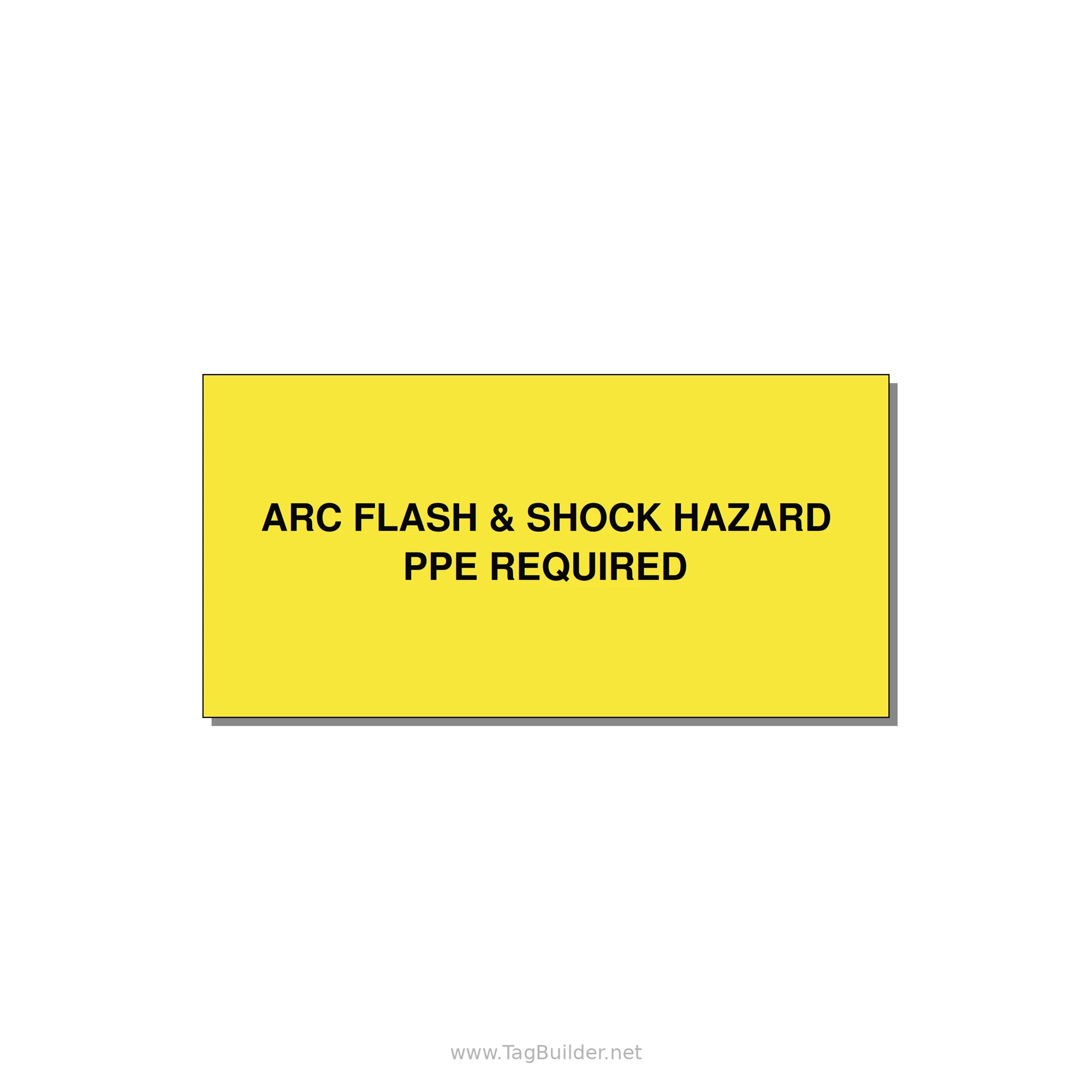 4.0x2.0" Arc Flash Safety Label - ARC FLASH & SHOCK HAZARD — 4x2" Black on Yellow, Adhesive