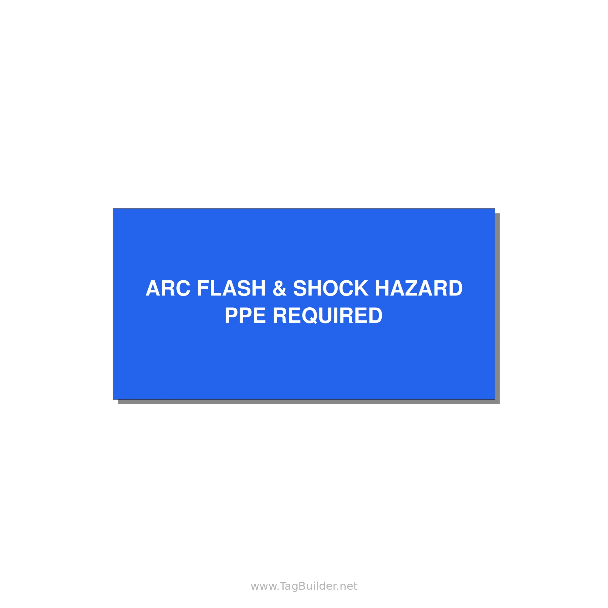 4.0x2.0" Arc Flash Safety Label - ARC FLASH & SHOCK HAZARD — 4x2" White on Blue, Adhesive