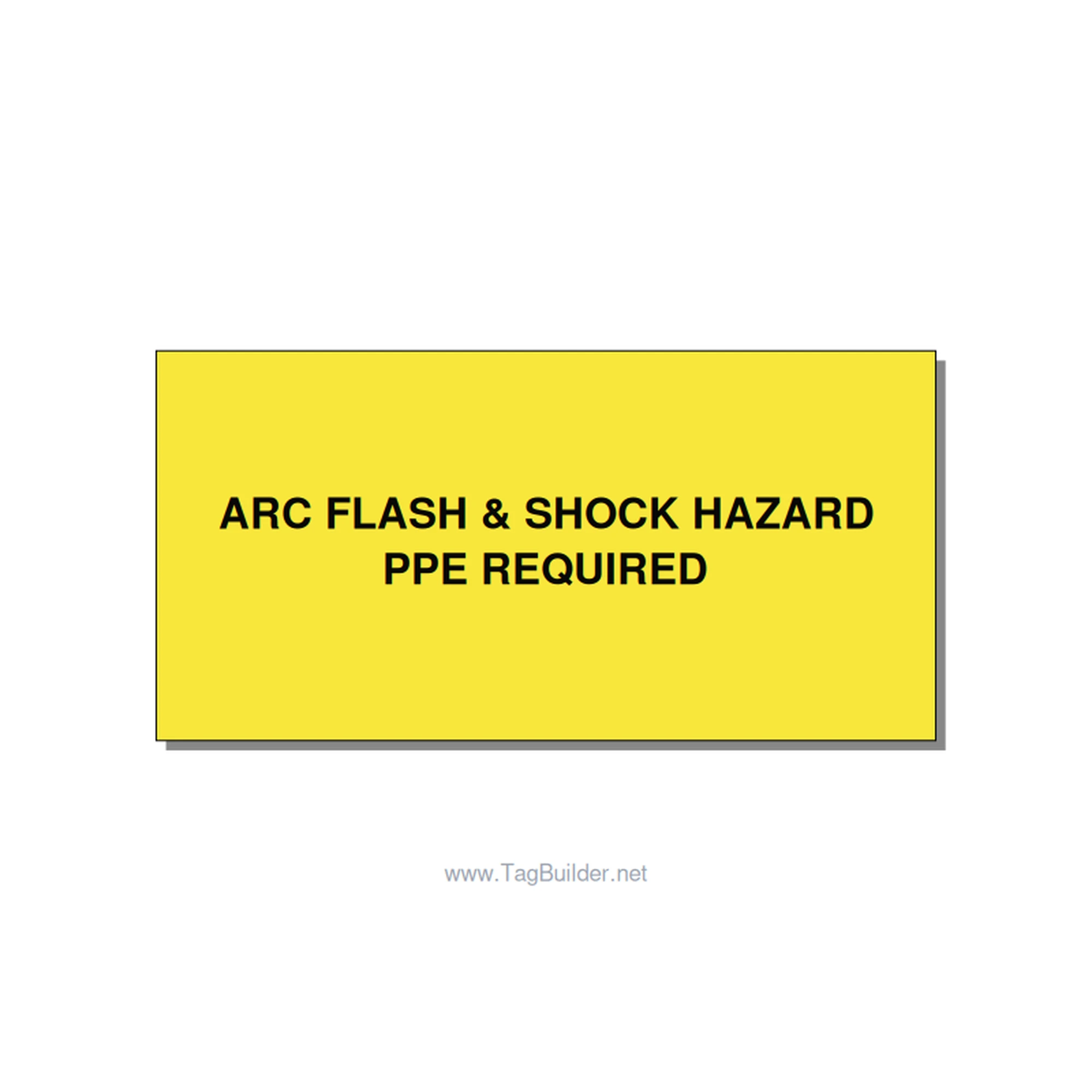 4.0x2.0" Arc Flash Safety Label - ARC FLASH & SHOCK HAZARD , Black/Yellow, Adhes