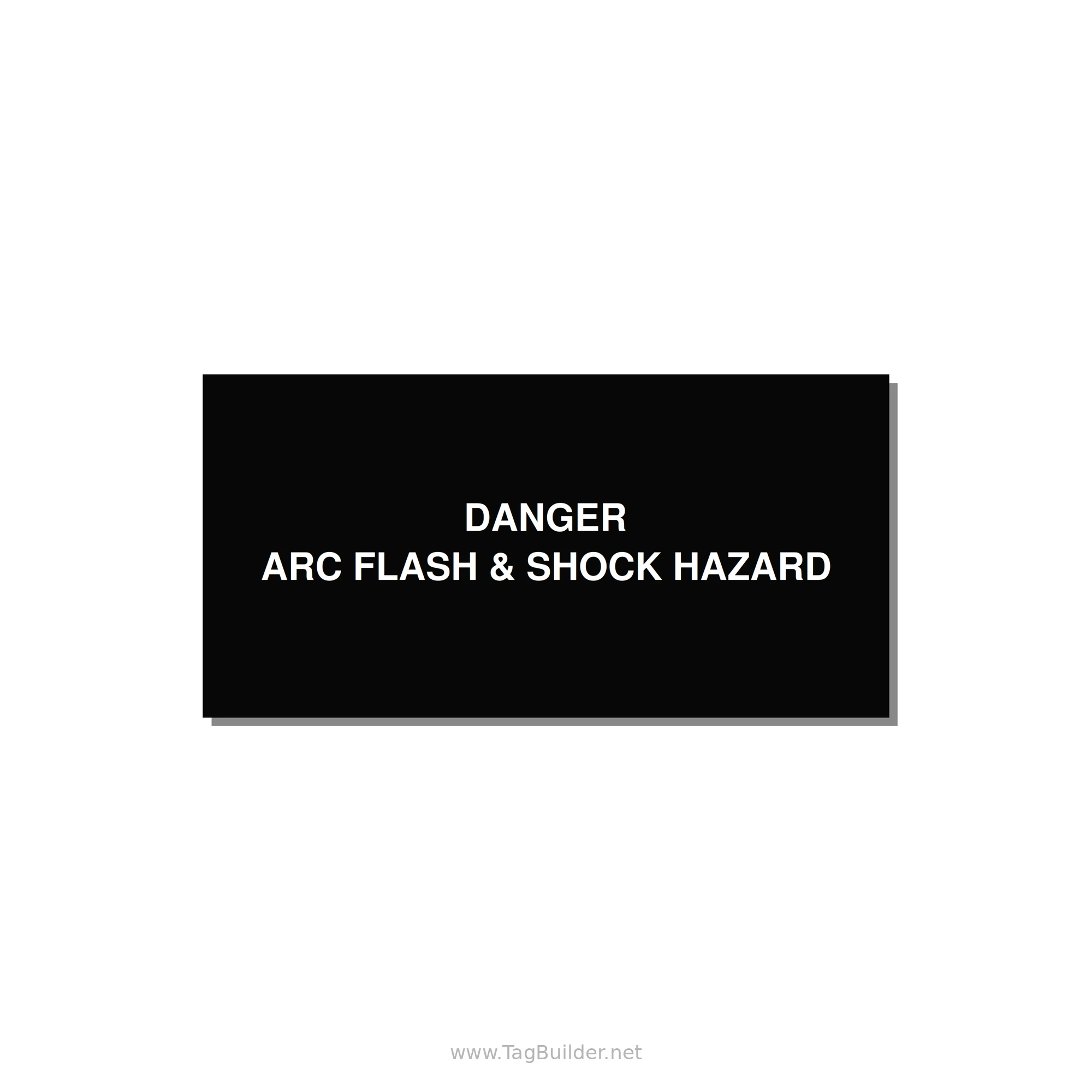 4.0x2.0" Arc Flash Safety Label - DANGER ARC FLASH & SHOCK — 4x2" White on Black, Adhesive