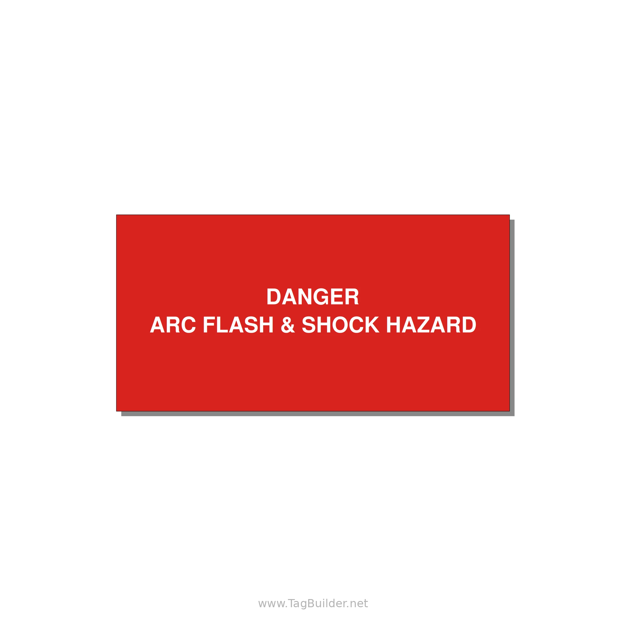 4.0x2.0" Arc Flash Safety Label - DANGER ARC FLASH & SHOCK — 4x2" White on Red, Adhesive