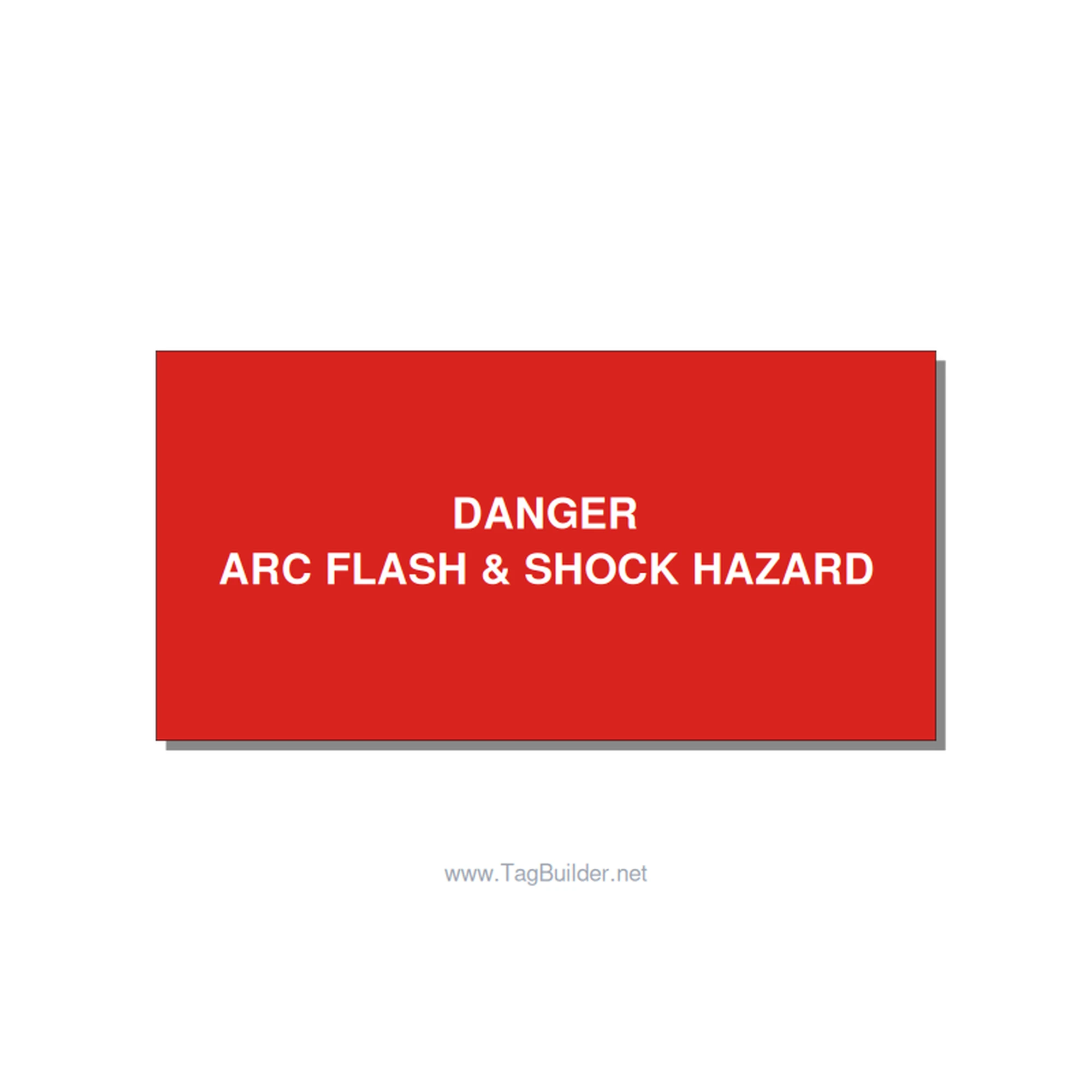 4.0x2.0" Arc Flash Safety Label - DANGER ARC FLASH & SHOCK , White/Red, Adhesive