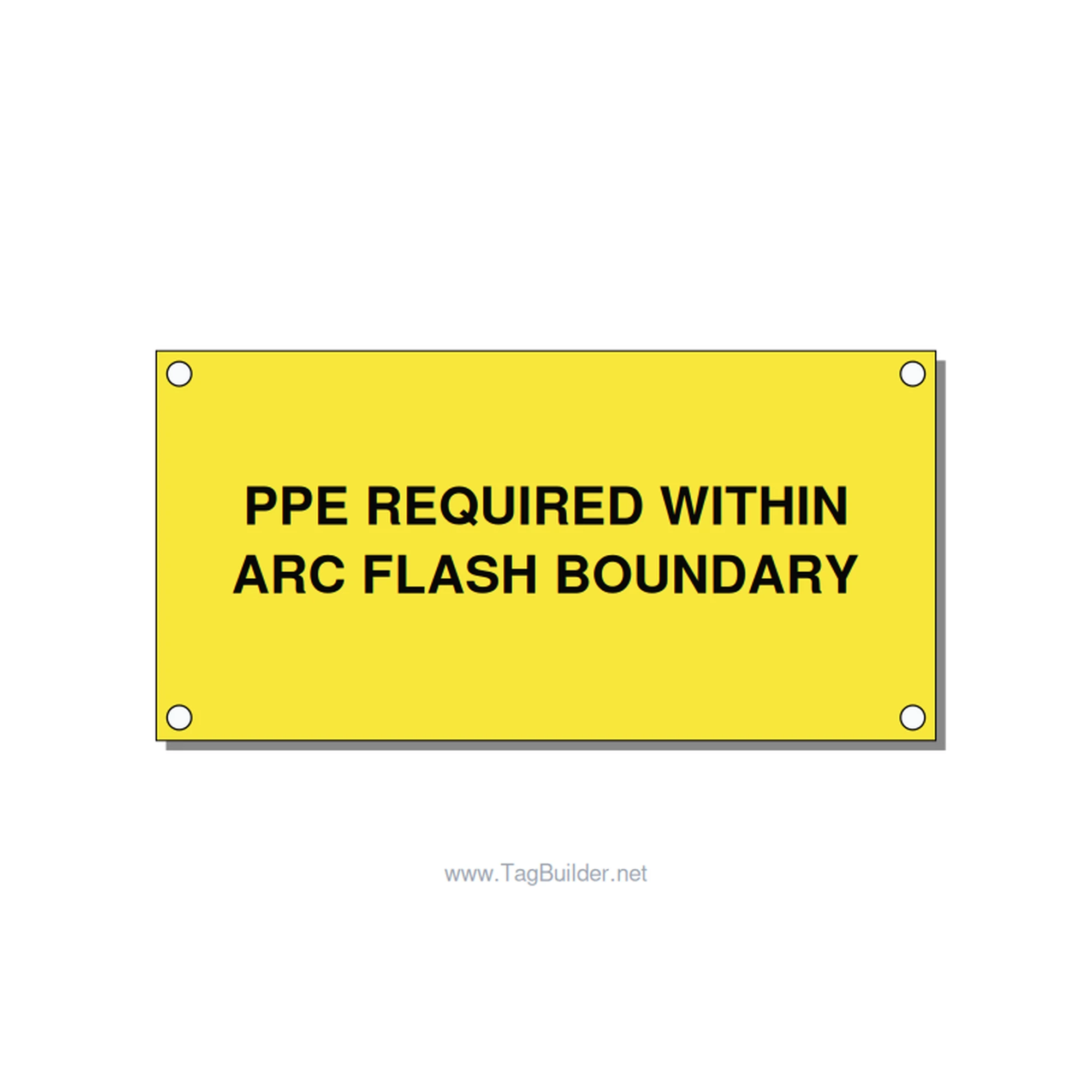 4.0x2.0" Arc Flash Safety Label - PPE REQUIRED WITHIN ARC F, Black/Yellow, Holes