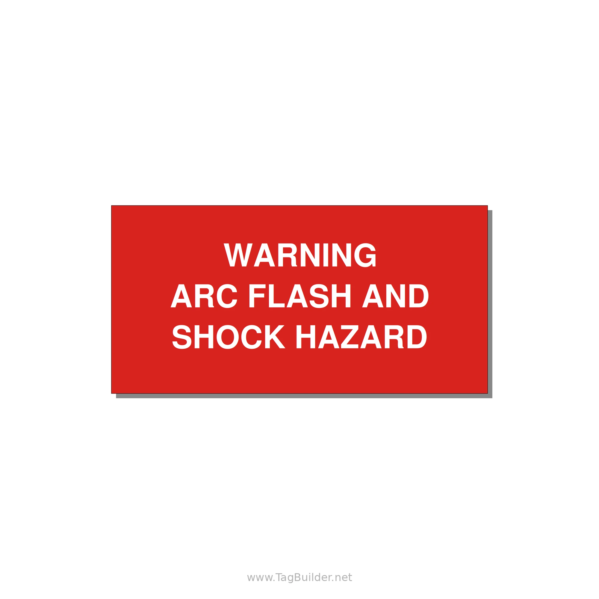 4.0x2.0" Arc Flash Safety Label - WARNING ARC FLASH AND SHO — 4x2" White on Red, Adhesive