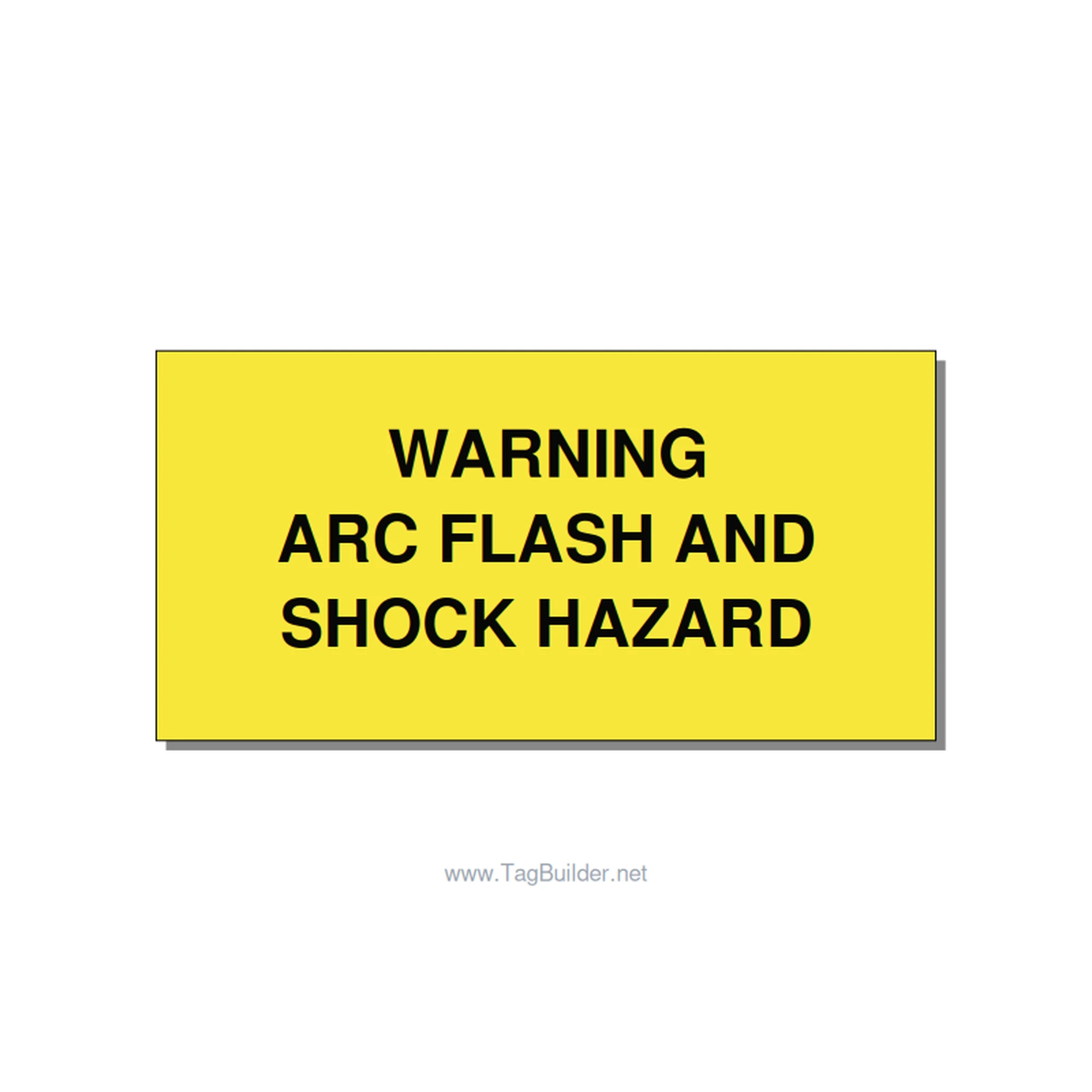 4.0x2.0" Arc Flash Safety Label - WARNING ARC FLASH AND SHO, Black/Yellow, Adhes
