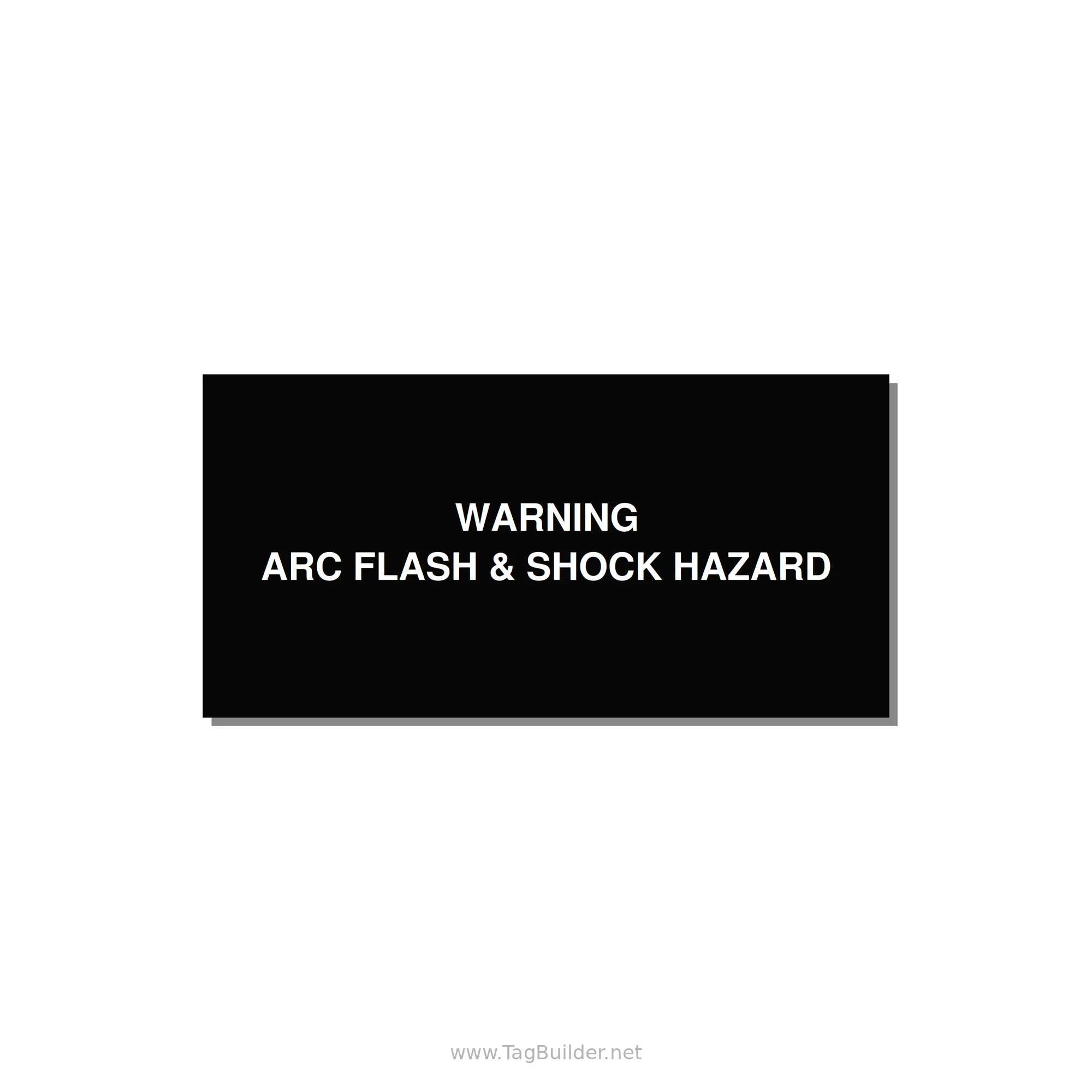 4.0x2.0" Arc Flash Safety Label - WARNING ARC FLASH & SHOCK — 4x2" White on Black, Adhesive