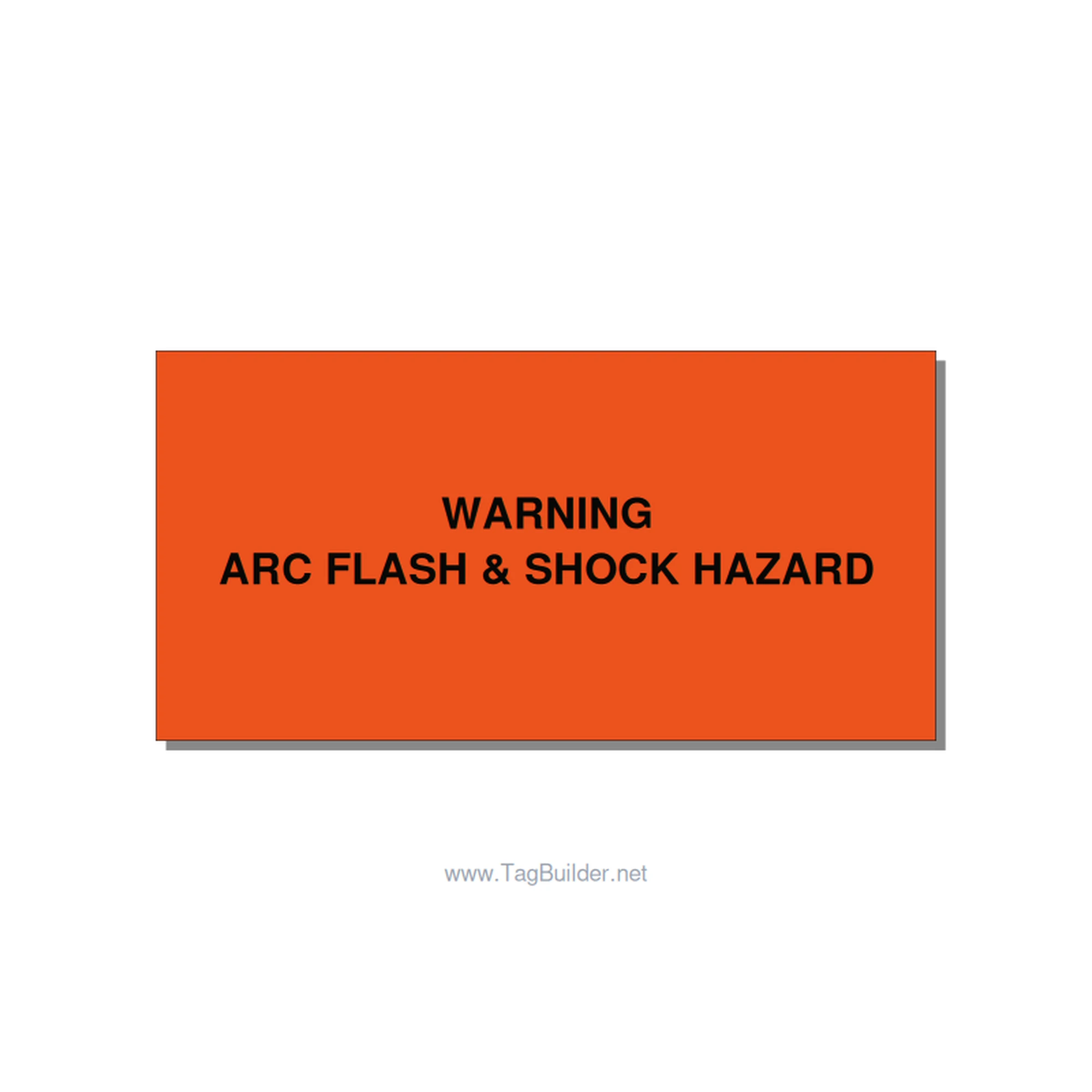 4.0x2.0" Arc Flash Safety Label - WARNING ARC FLASH & SHOCK, Black/Orange, Adhes
