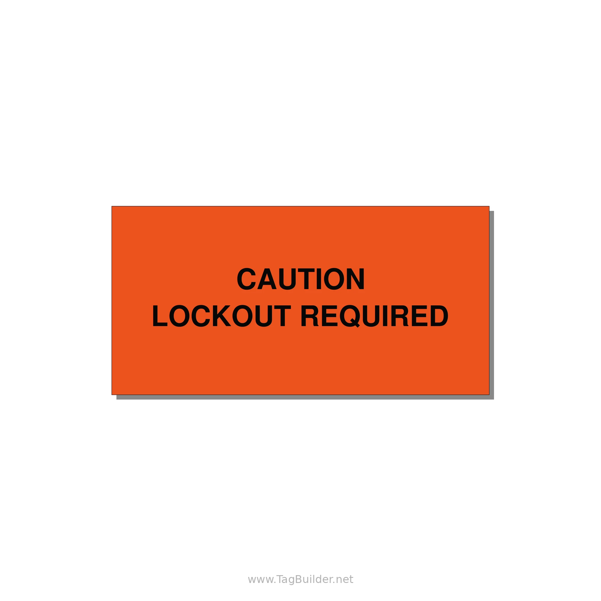 4.0x2.0" Caution Safety Label - CAUTION LOCKOUT REQUIRED — 4x2" Black on Orange, Adhesive