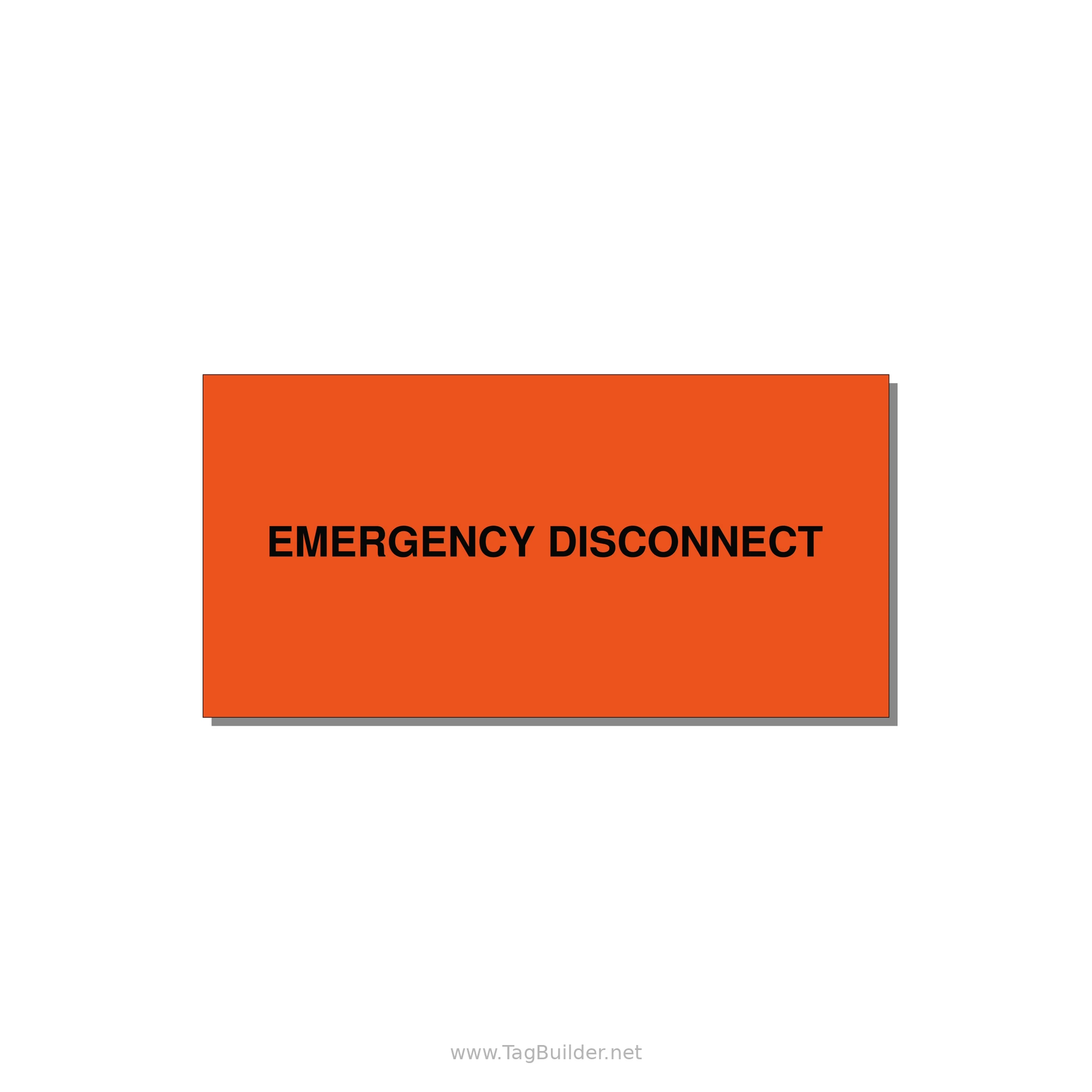 4.0x2.0" Disconnect Switch Label - EMERGENCY DISCONNECT — 4x2" Black on Orange, Adhesive