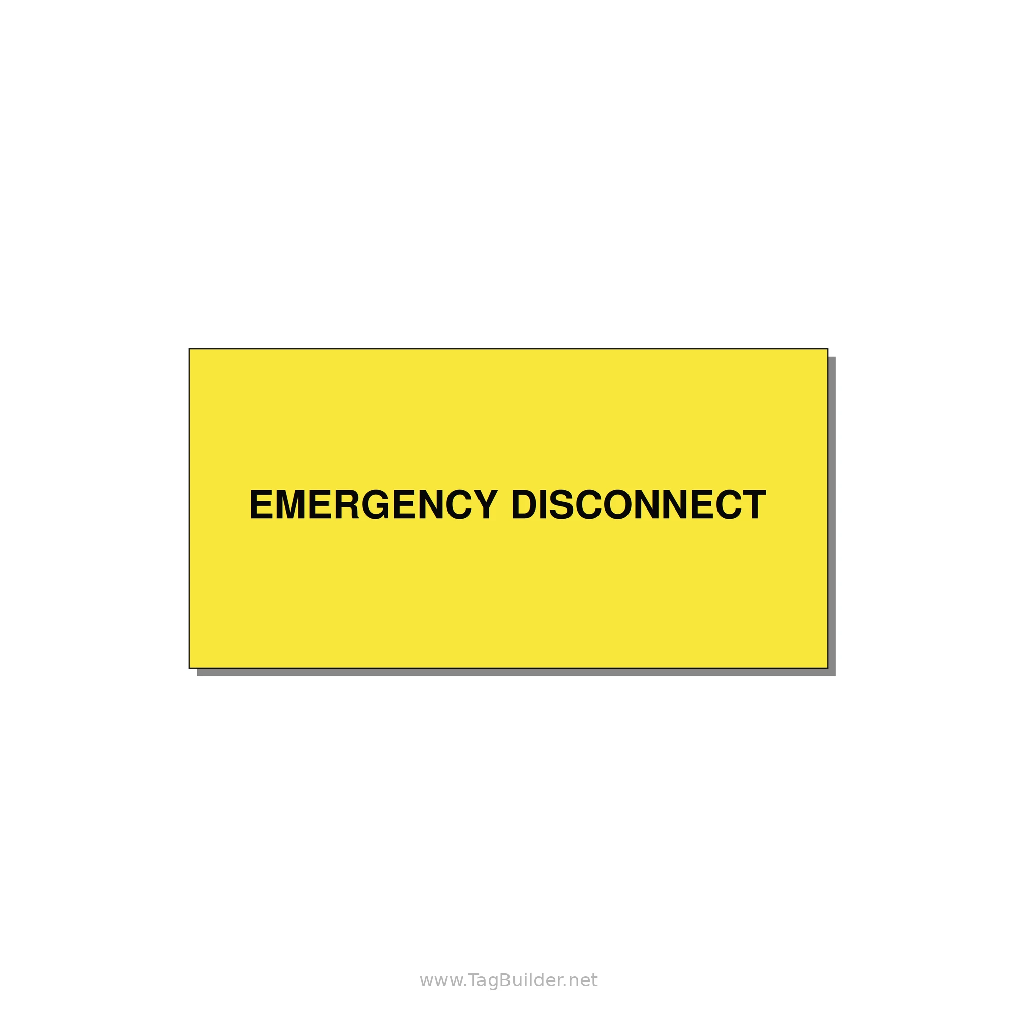 4.0x2.0" Disconnect Switch Label - EMERGENCY DISCONNECT — 4x2" Black on Yellow, Adhesive