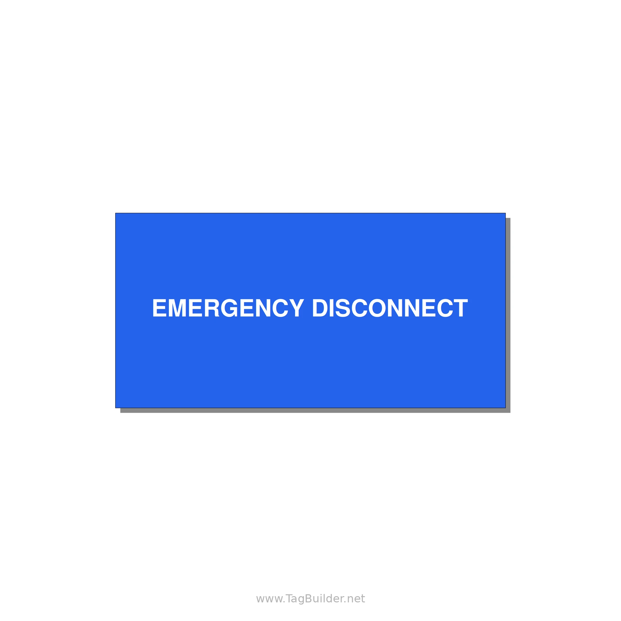 4.0x2.0" Disconnect Switch Label - EMERGENCY DISCONNECT — 4x2" White on Blue, Adhesive