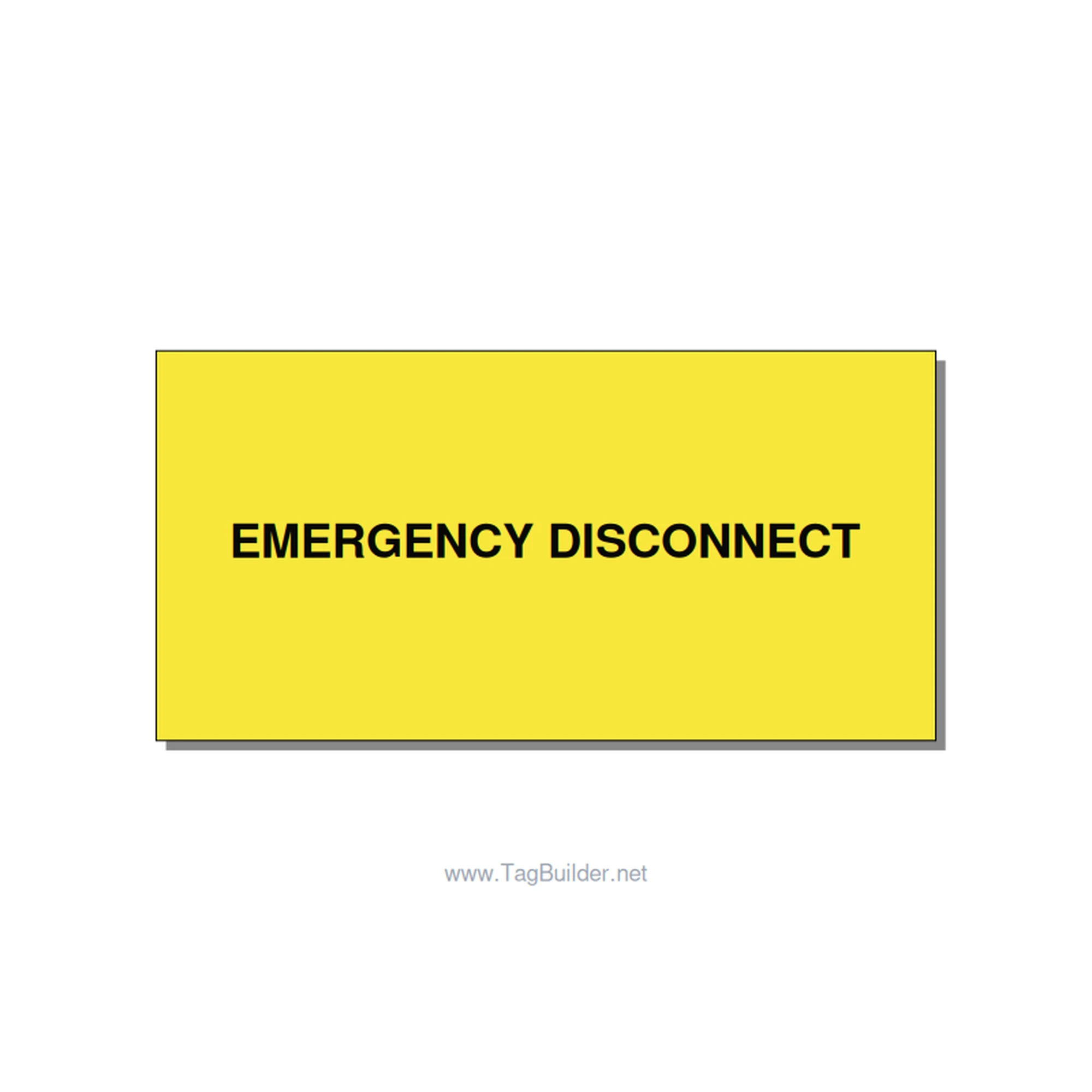 4.0x2.0" Disconnect Switch Label - EMERGENCY DISCONNECT, Black/Yellow, Adhesive