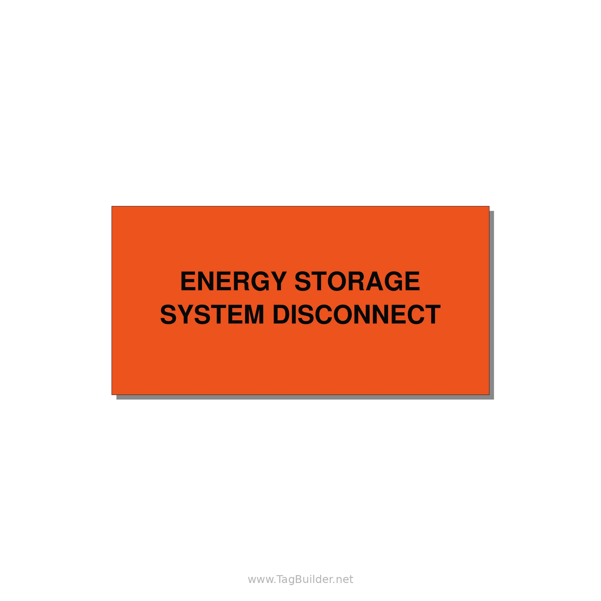 4.0x2.0" Disconnect Switch Label - ENERGY STORAGE SYSTEM DIS — 4x2" Black on Orange, Adhesive