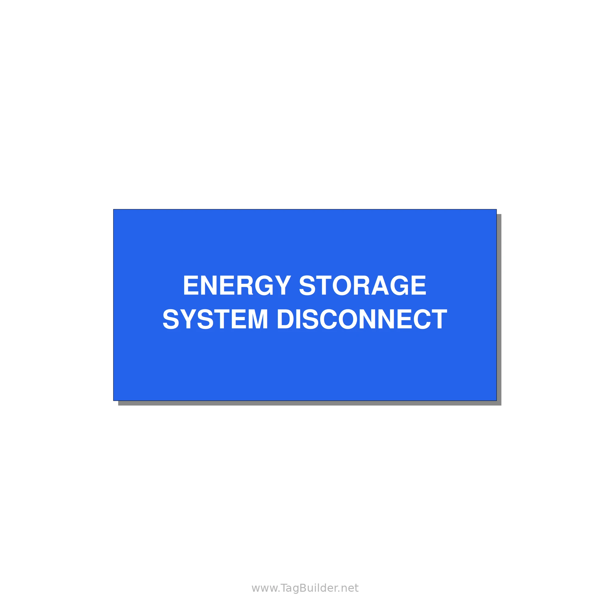 4.0x2.0" Disconnect Switch Label - ENERGY STORAGE SYSTEM DIS — 4x2" White on Blue, Adhesive