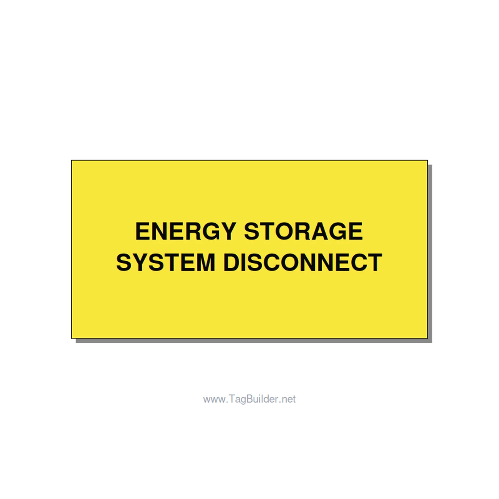 4.0x2.0" Disconnect Switch Label - ENERGY STORAGE SYSTEM DIS, Black/Yellow, Adhe