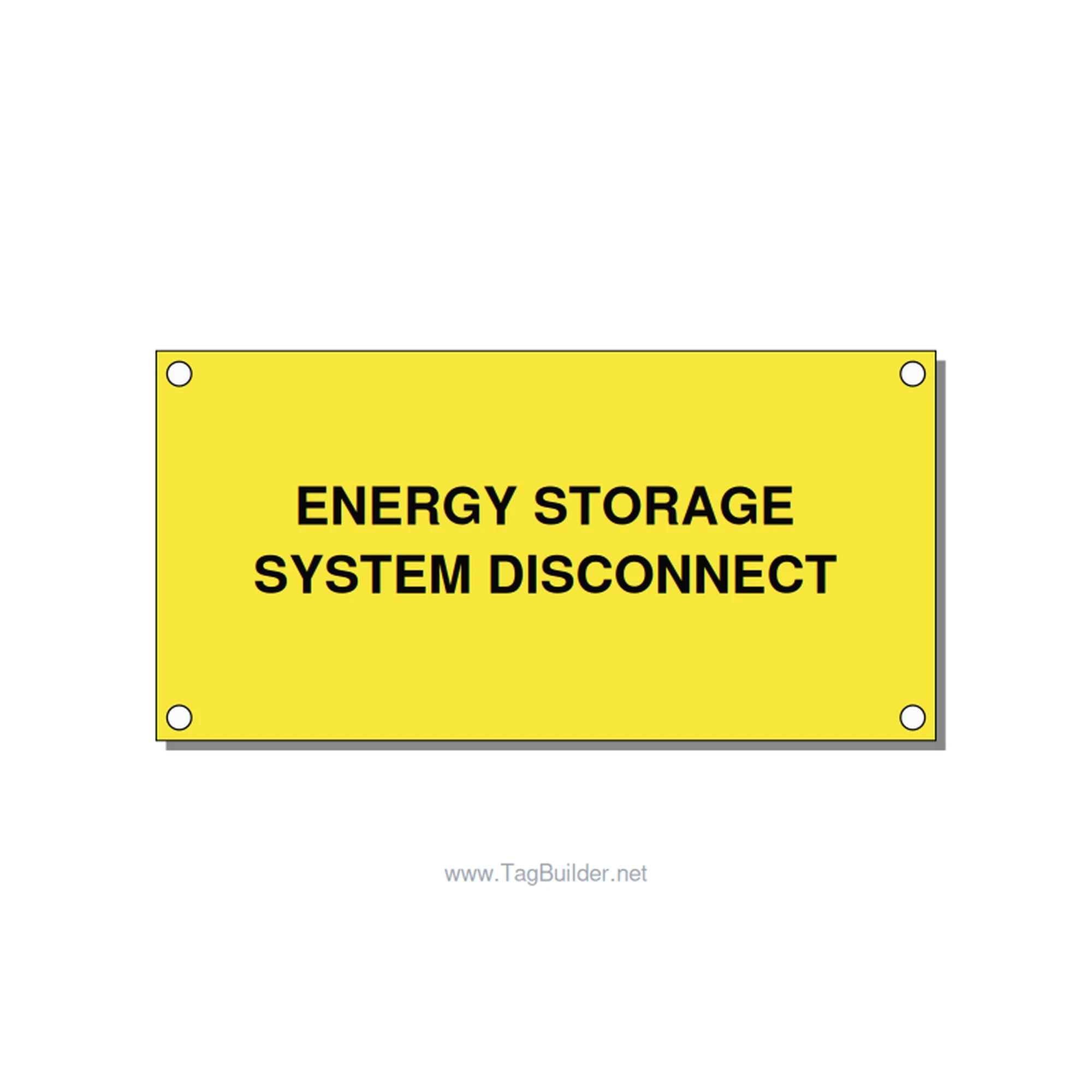 4.0x2.0" Disconnect Switch Label - ENERGY STORAGE SYSTEM DIS, Black/Yellow, Hole