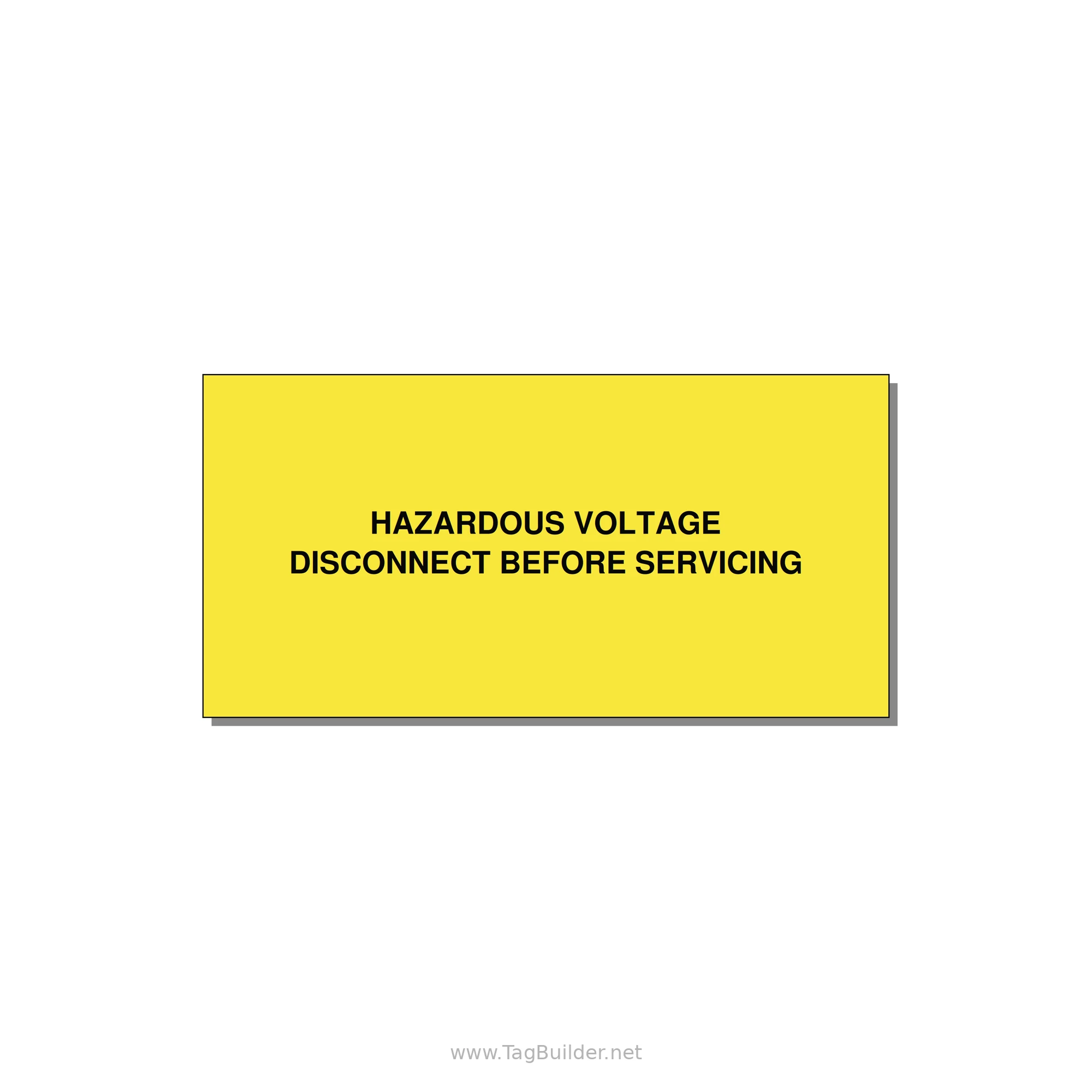 4.0x2.0" Disconnect Switch Label - HAZARDOUS VOLTAGE DISCONN — 4x2" Black on Yellow, Adhesive